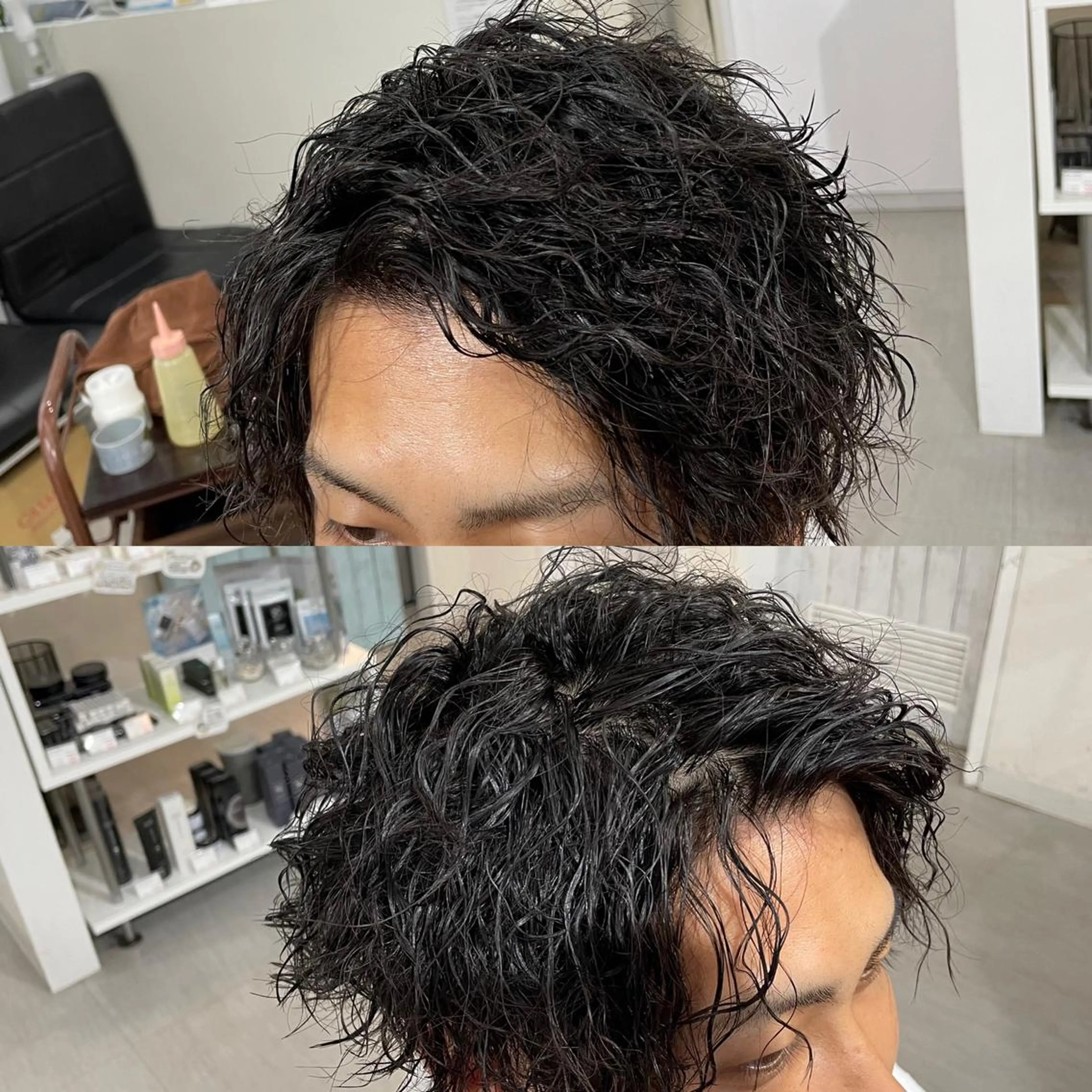 パーマ メンズ センターパート メンズパーマ メンズツイストパーマ ツイストパーマ かんばら りょーいのヘアスタイル