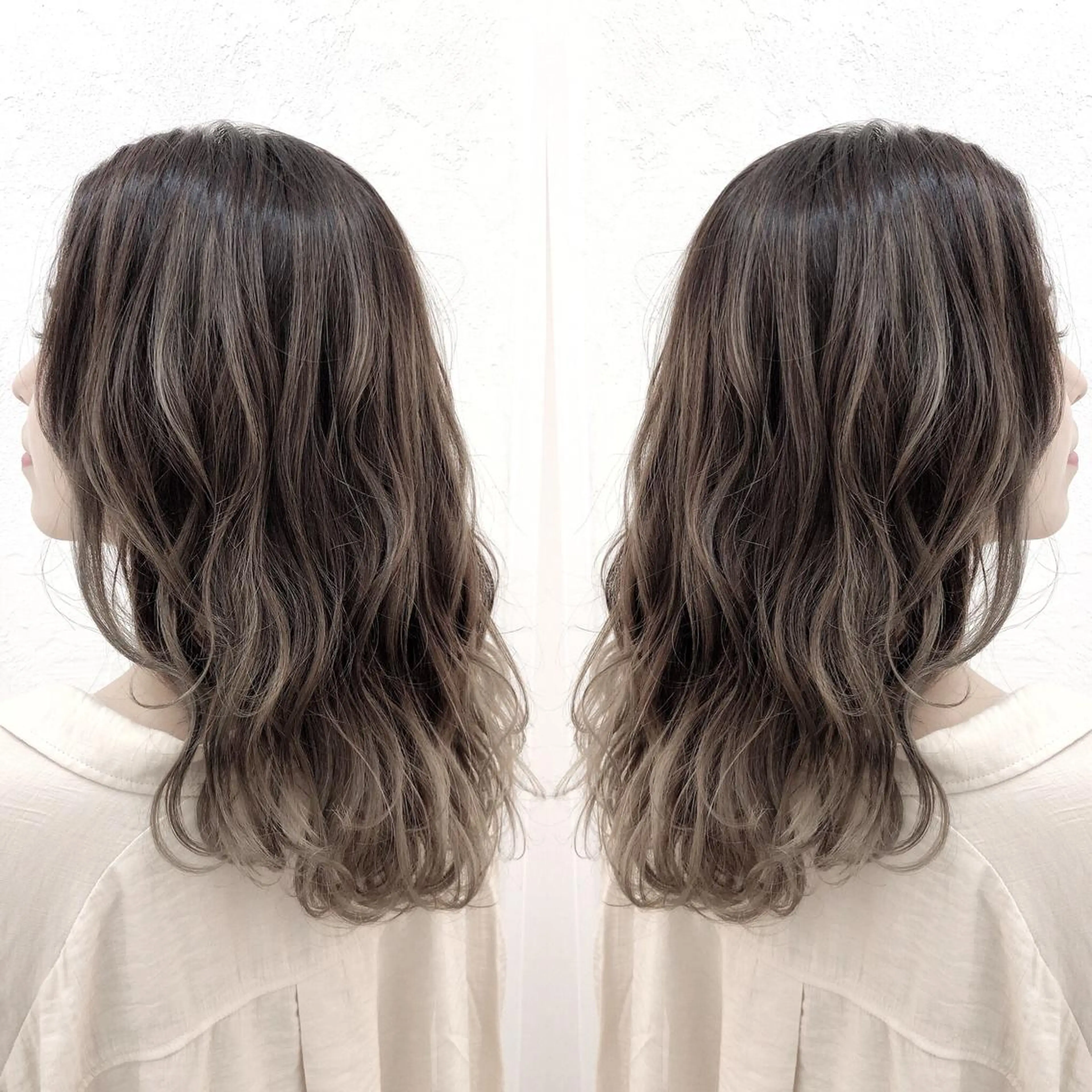 ミディアム カラー パーマ ヘアアレンジ 髪質改善専門店 エイジングケアのヘアスタイル