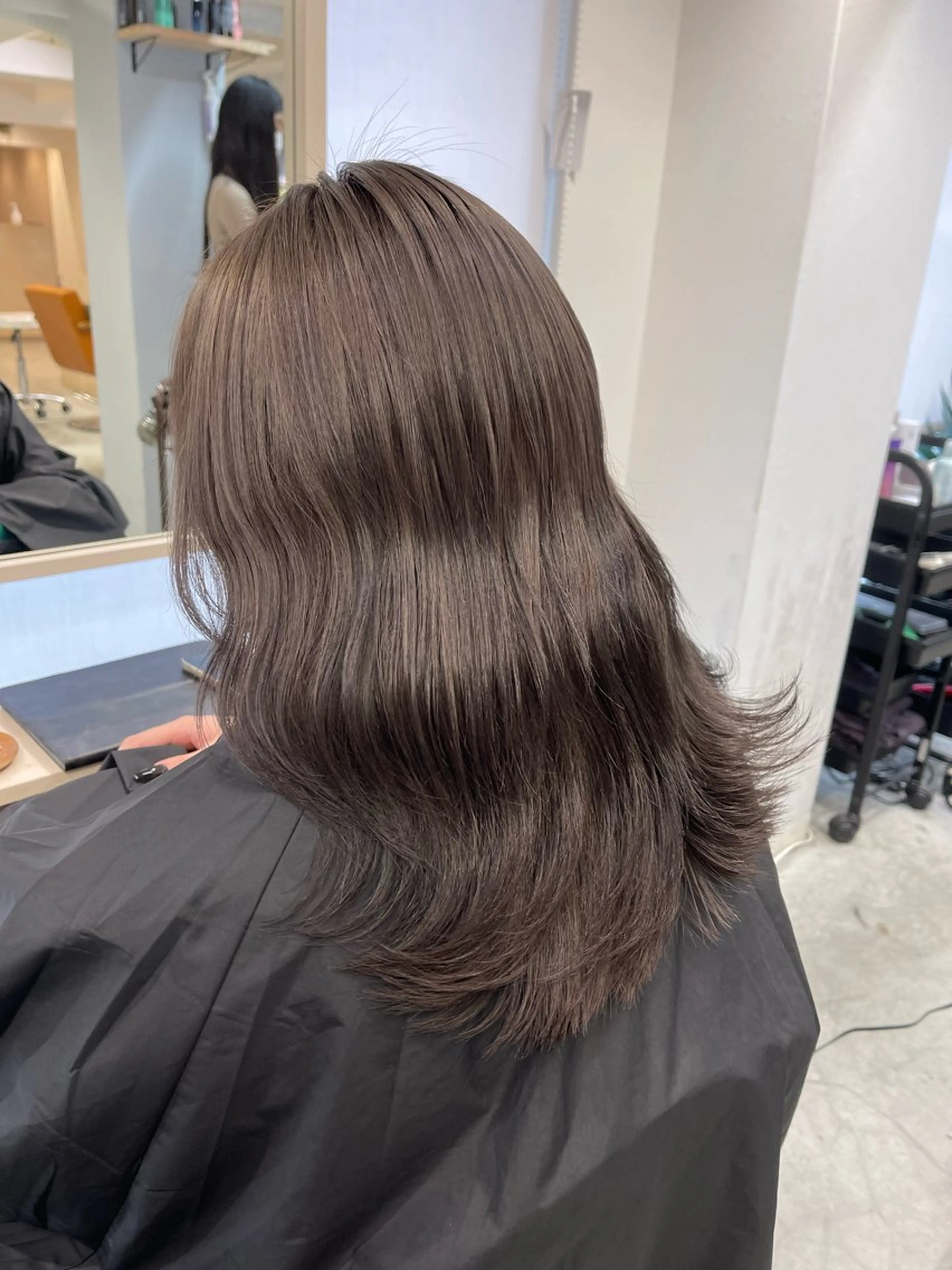 ミディアム カラー グレージュ ハイトーンカラー 髪質改善/堀江 ケアカラーtoshiのヘアスタイル