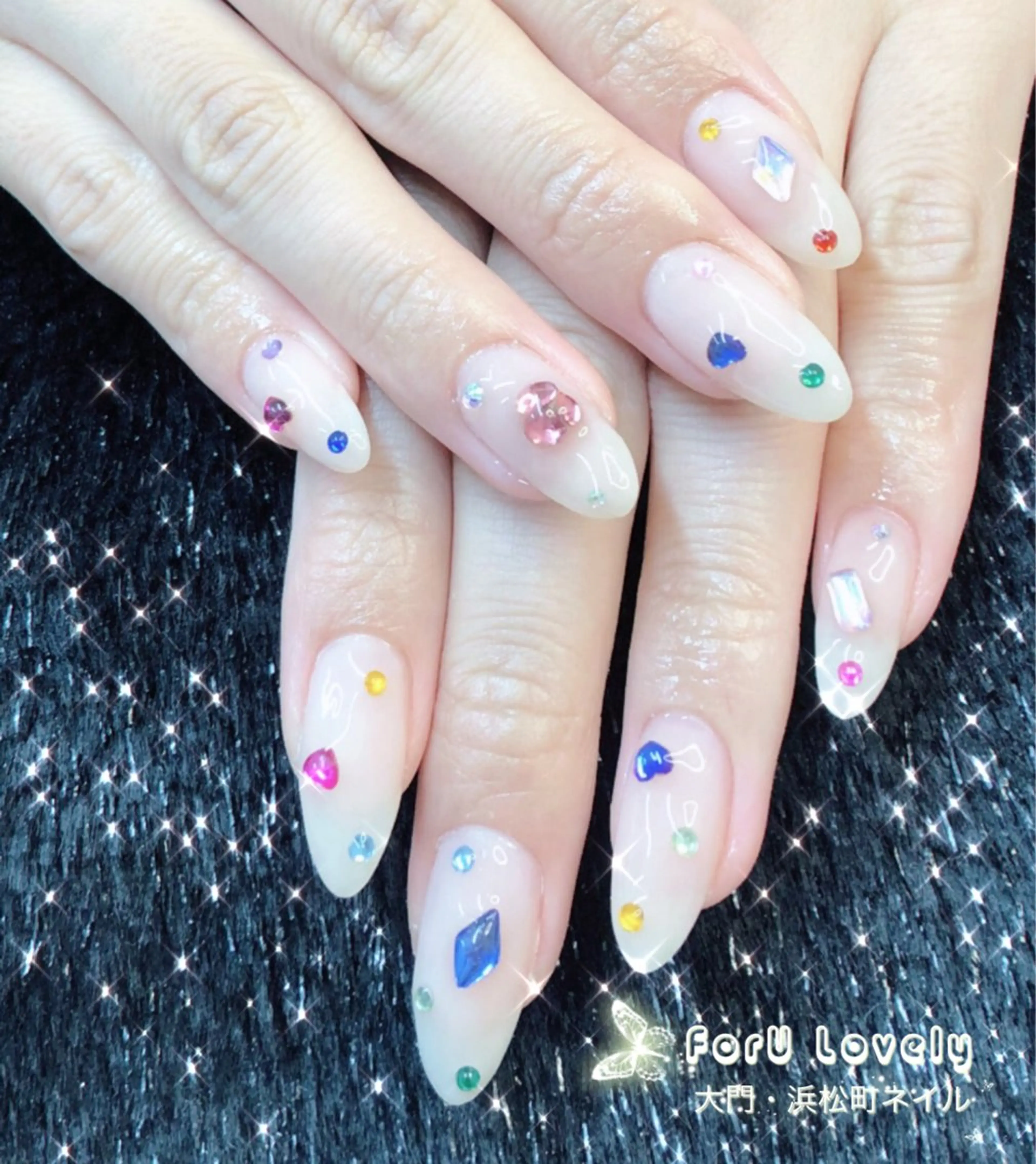 ネイル オーロラネイル フットネイル ジェルネイル ハート 韓国ネイル ハンドネイル ハンドケア 大門浜松町 ネイルのネイルデザイン