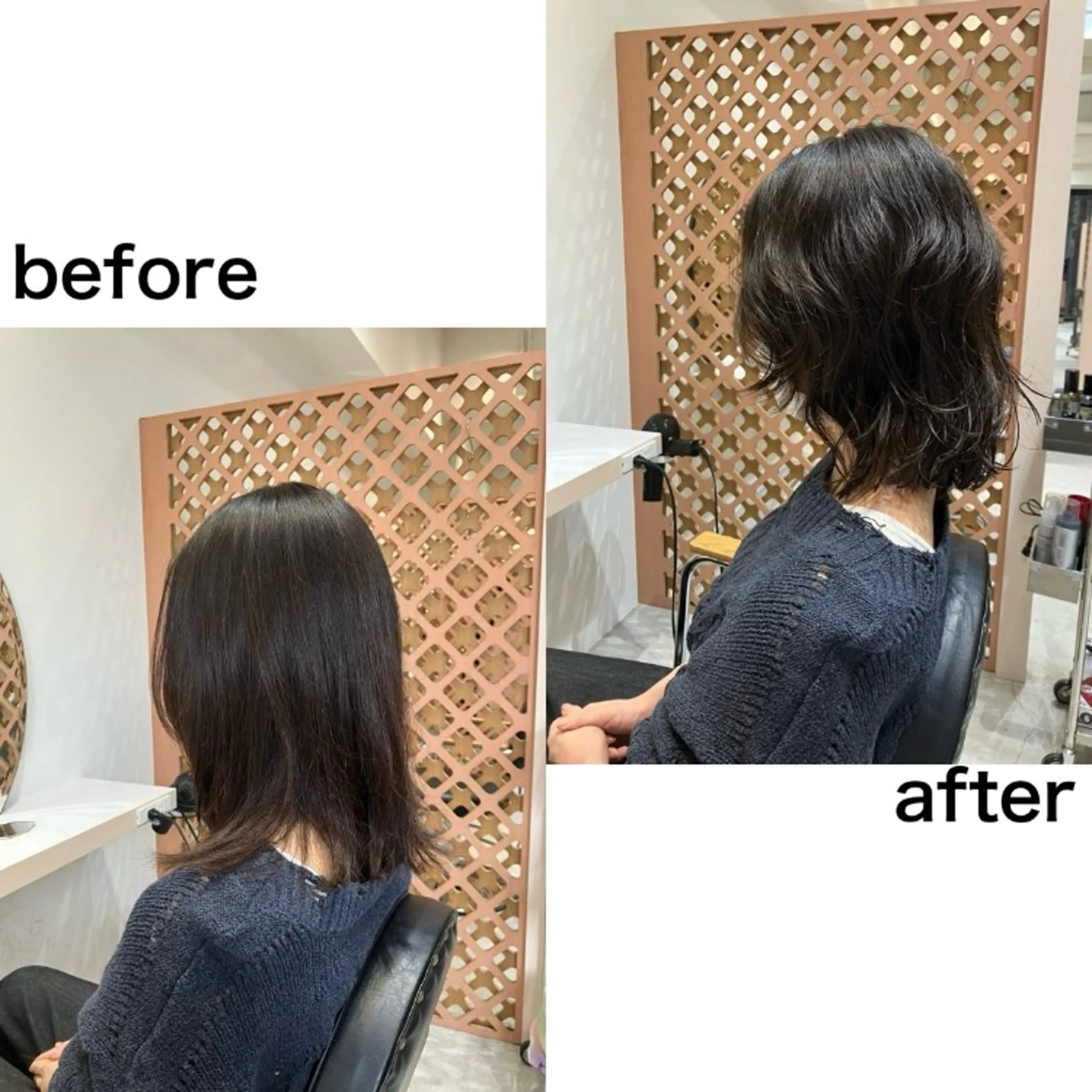 ミディアム パーマ ミディアムパーマ ボブ レイヤーカット カット パーマ 川間 将彦のヘアスタイル