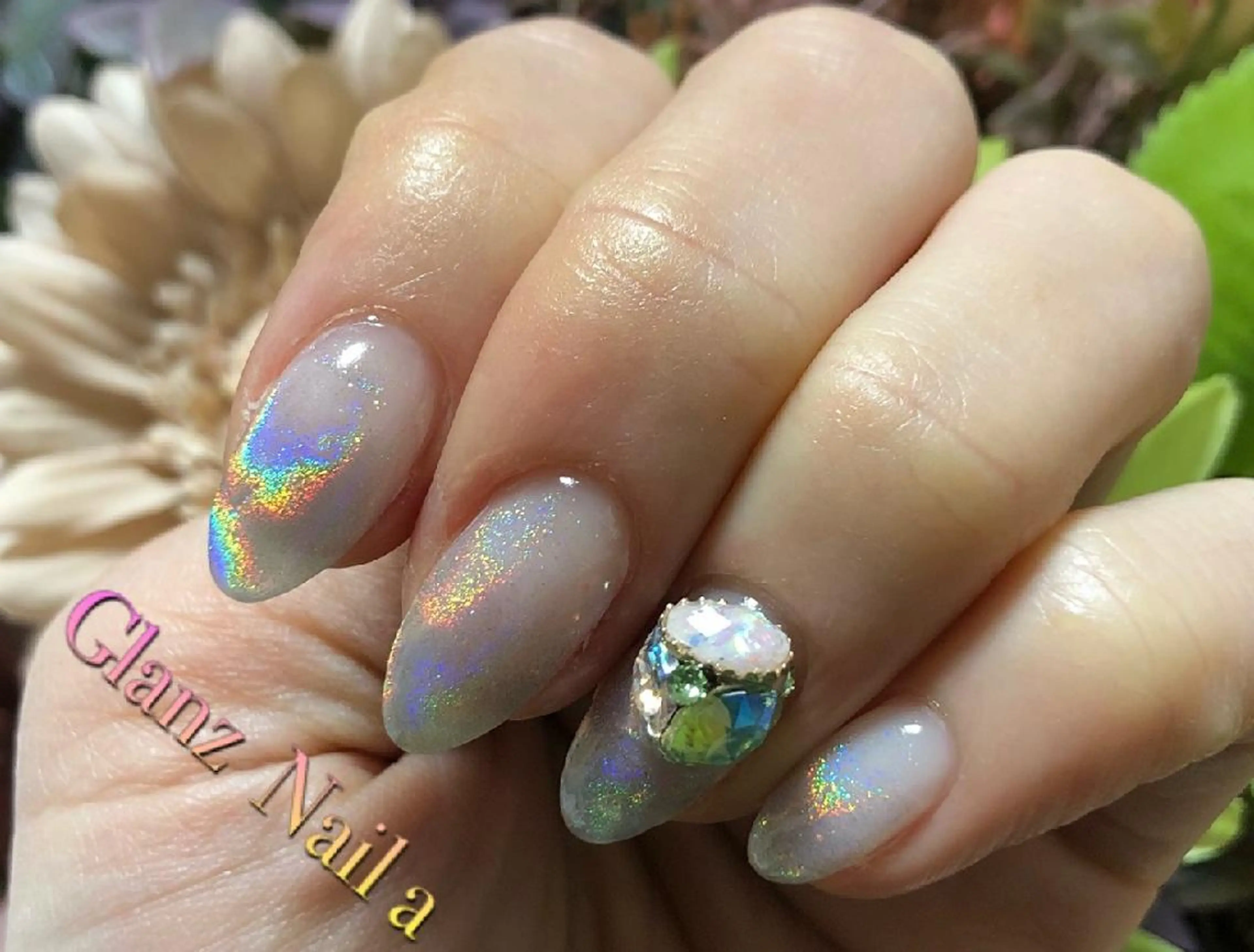 ネイル オーロラネイル グラデーション キラキラネイル Glanz  Nail aのネイルデザイン