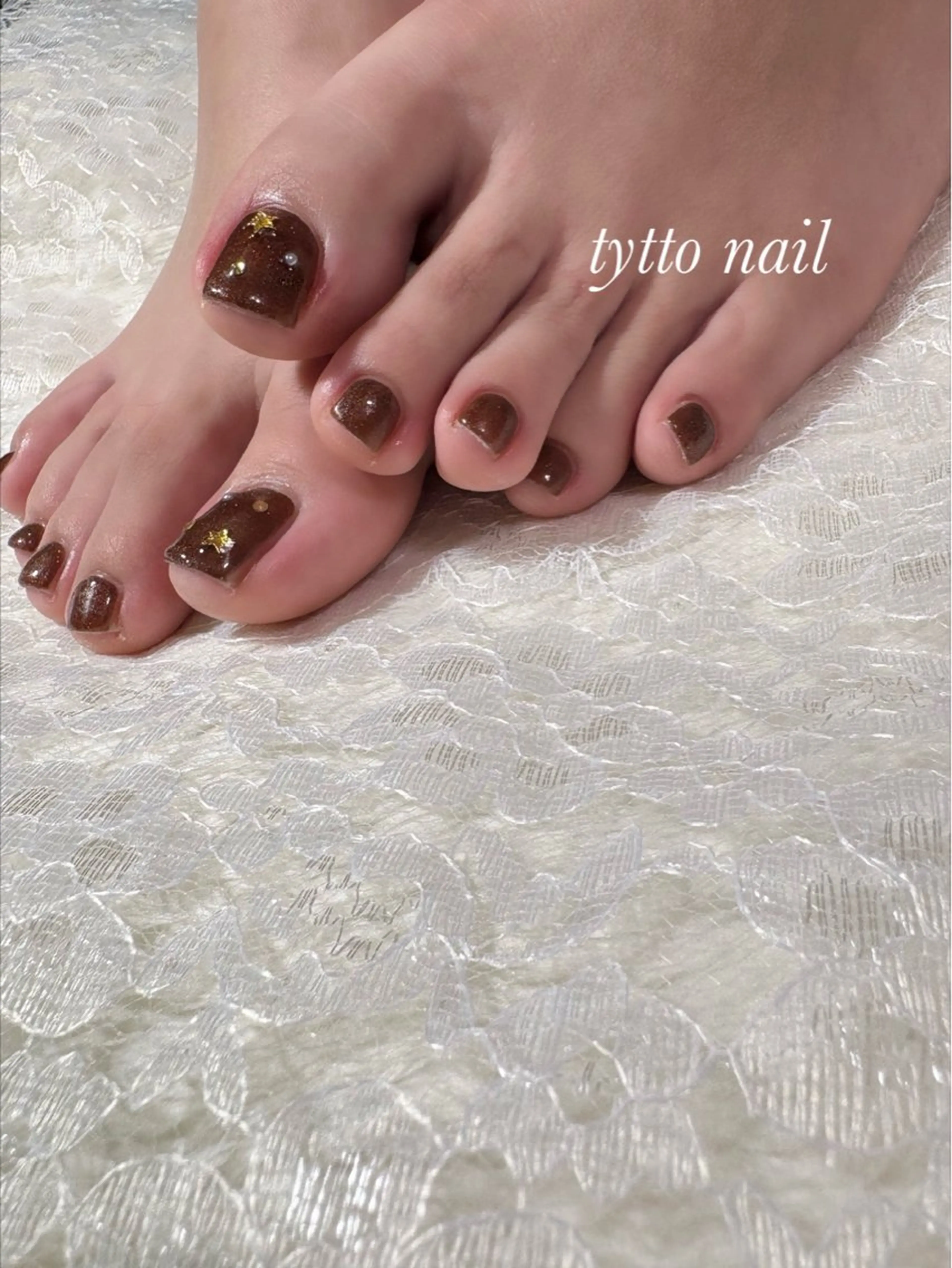 ネイル ブラウン フラッシュネイル キラキラネイル ラメ(グリッター) ワンカラーネイル tytto nail ❤︎‪‪eri‪‪のネイルデザイン