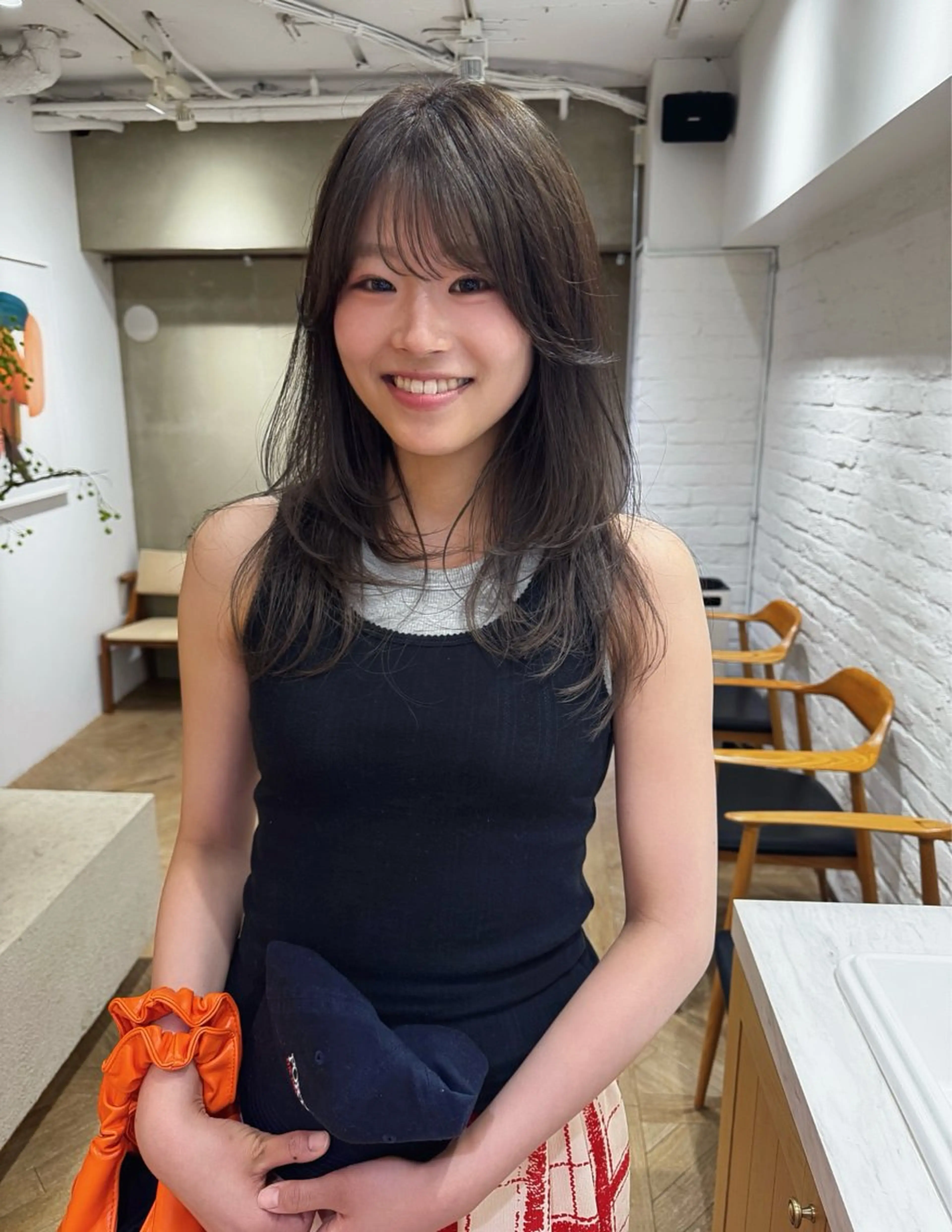 セミロング ハッシュカット 韓国風ヘア レイヤーカット カット ヘアカラー トリートメント 似合わせレイヤー ＆透明感カラーのヘアスタイル