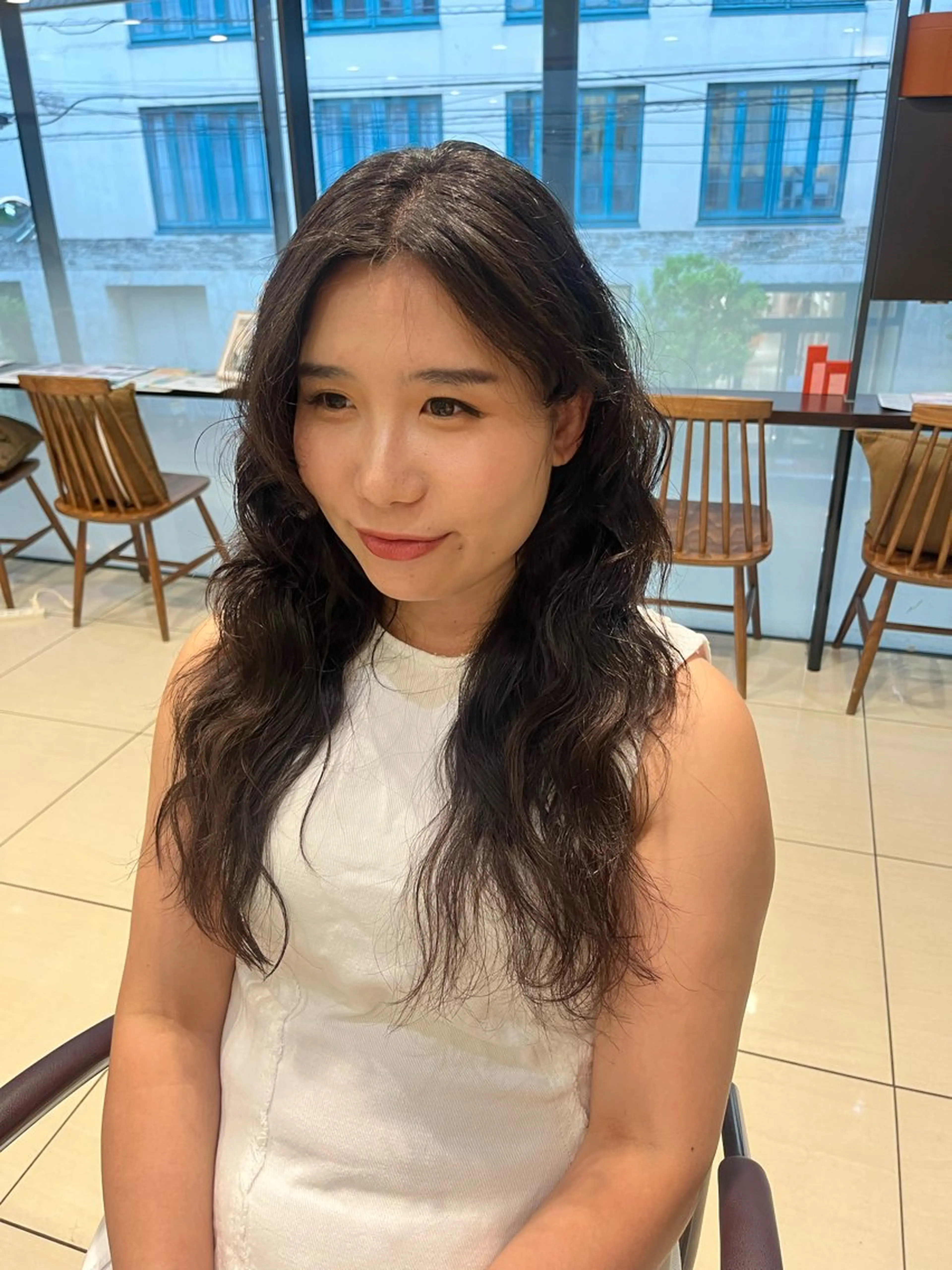 ロング パーマ 韓国風ヘア カット パーマ タンバルモリパーマ 礒井メンキのヘアスタイル