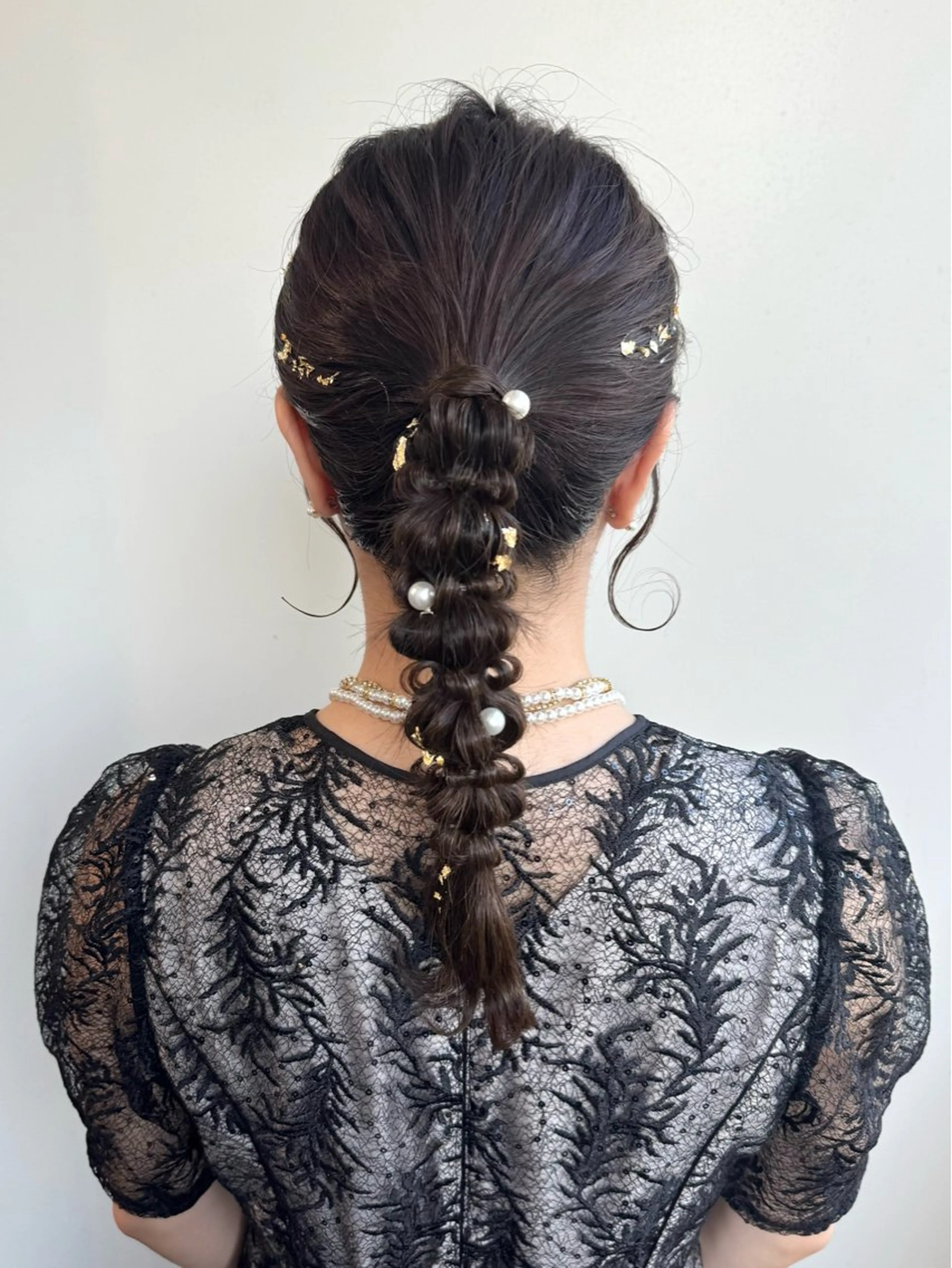 ロング ヘアアレンジ ポニーテール ヘアセット 縮毛矯正/エクステ ヘアアレンジ/ひふみのヘアスタイル