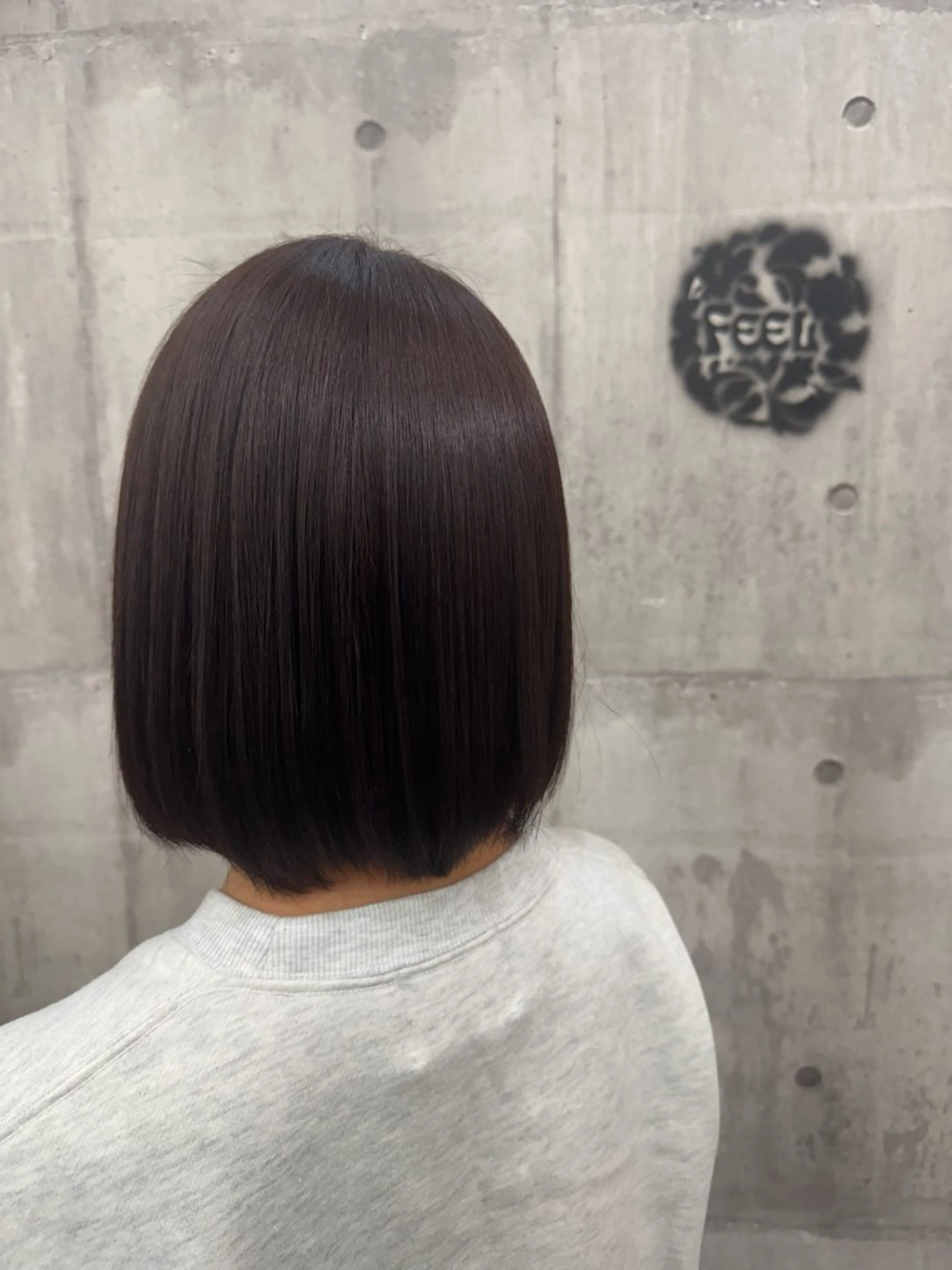 ミディアム ワンレンボブ ミディアムパーマ ボブ 河野 有吾のヘアスタイル