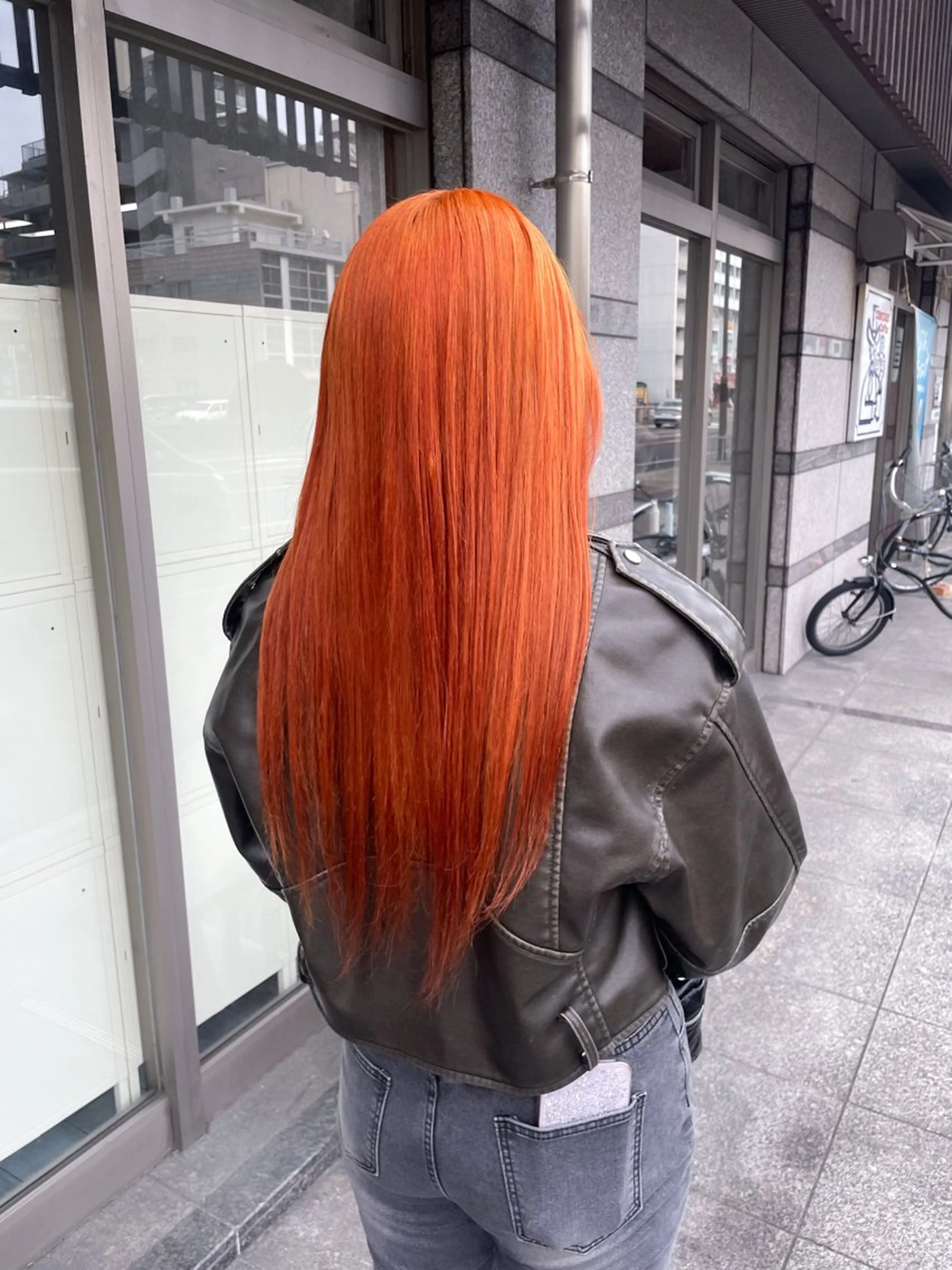 ロング カラー オレンジ ヘアカラー トリートメント イワタ マハ/ minim hairのヘアスタイル