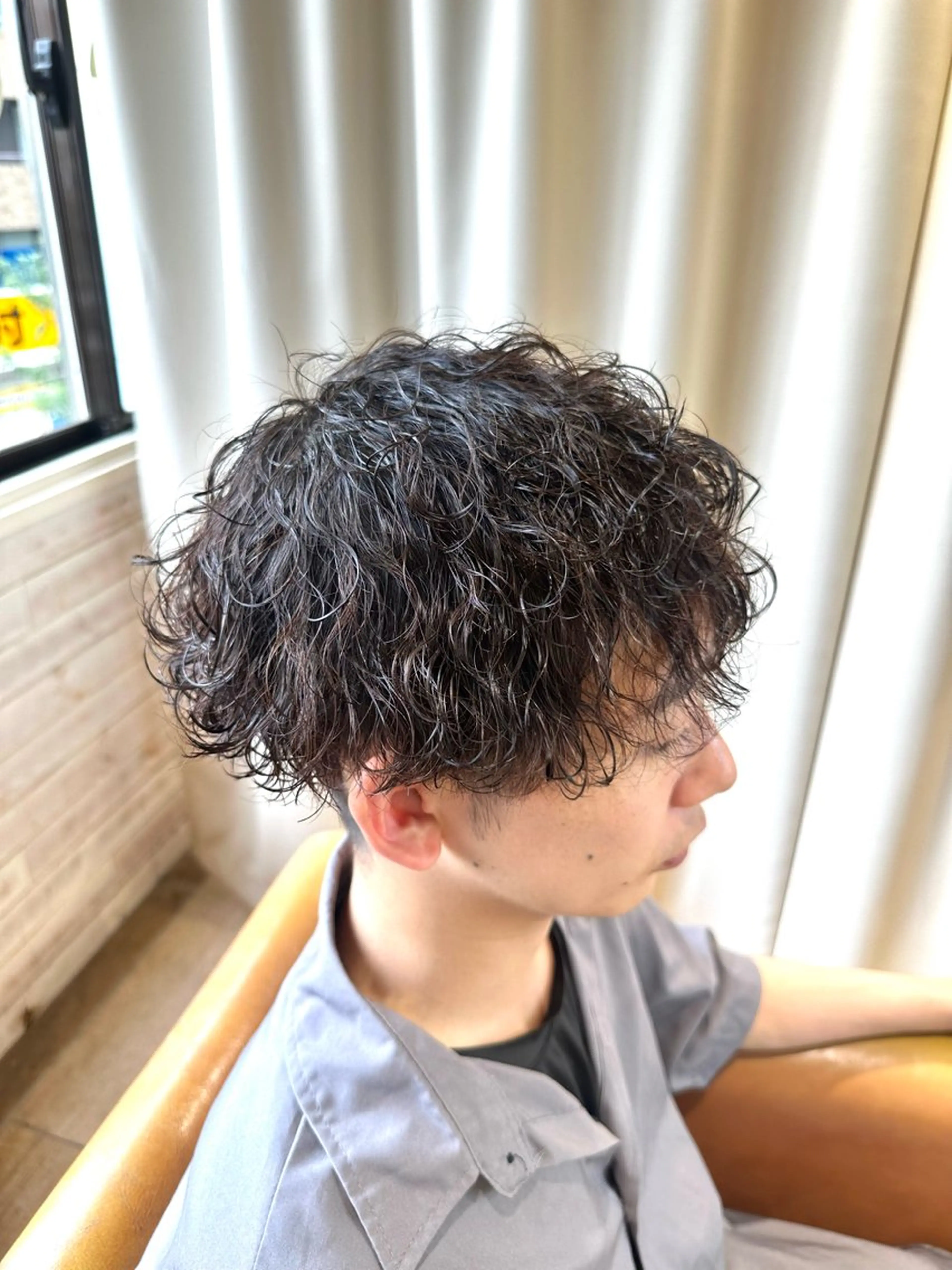 パーマ メンズ カット パーマ 岡本 葵のヘアスタイル