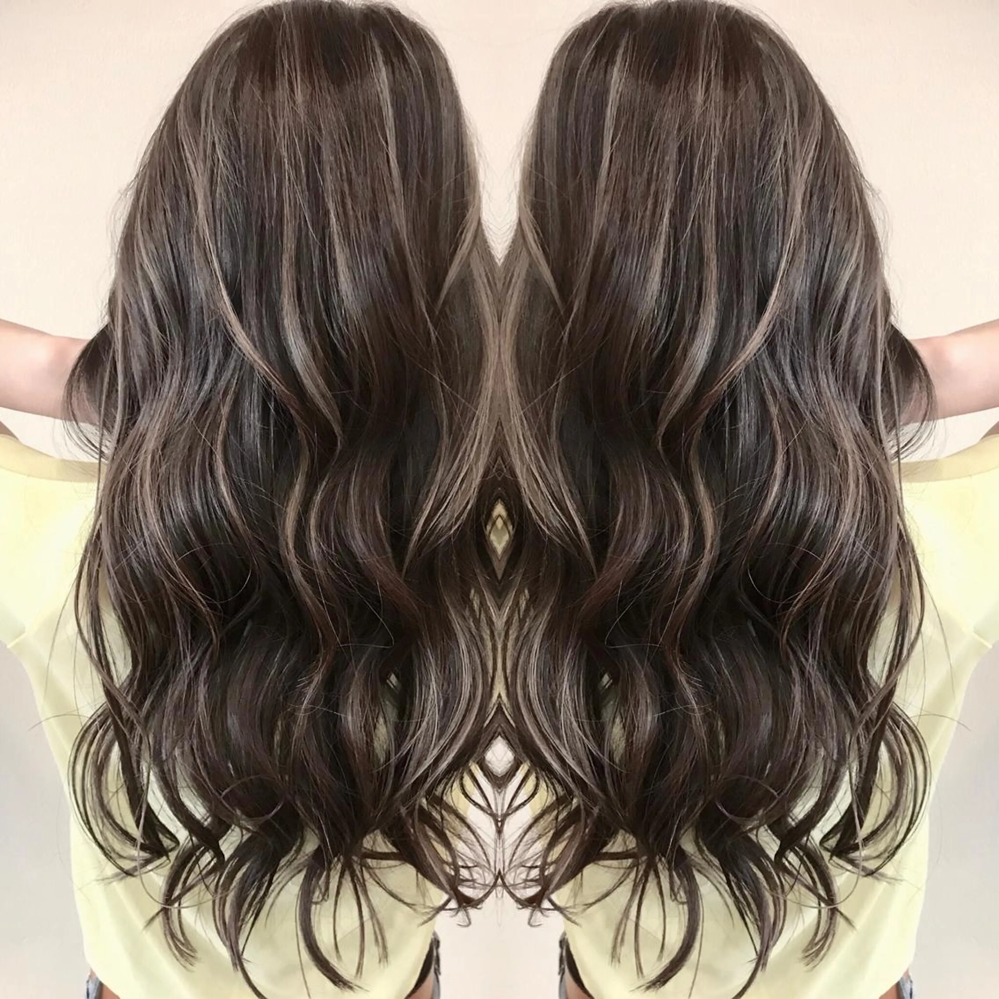 ロング カラー ハイライトカラー シルバー ハイライト VERDA KENのヘアスタイル