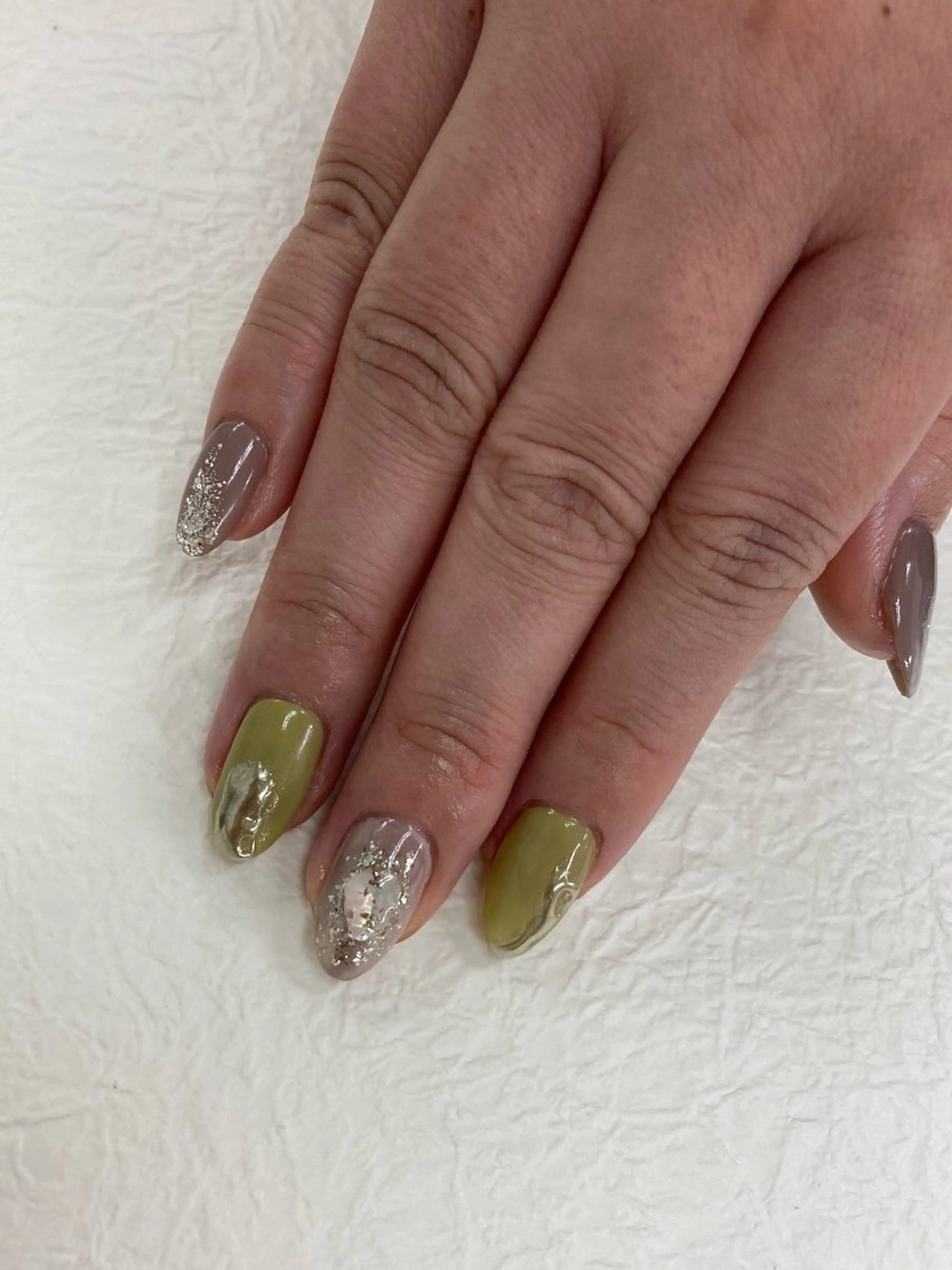 ネイル グリーン 春ネイル Nail salon LIANのネイルデザイン