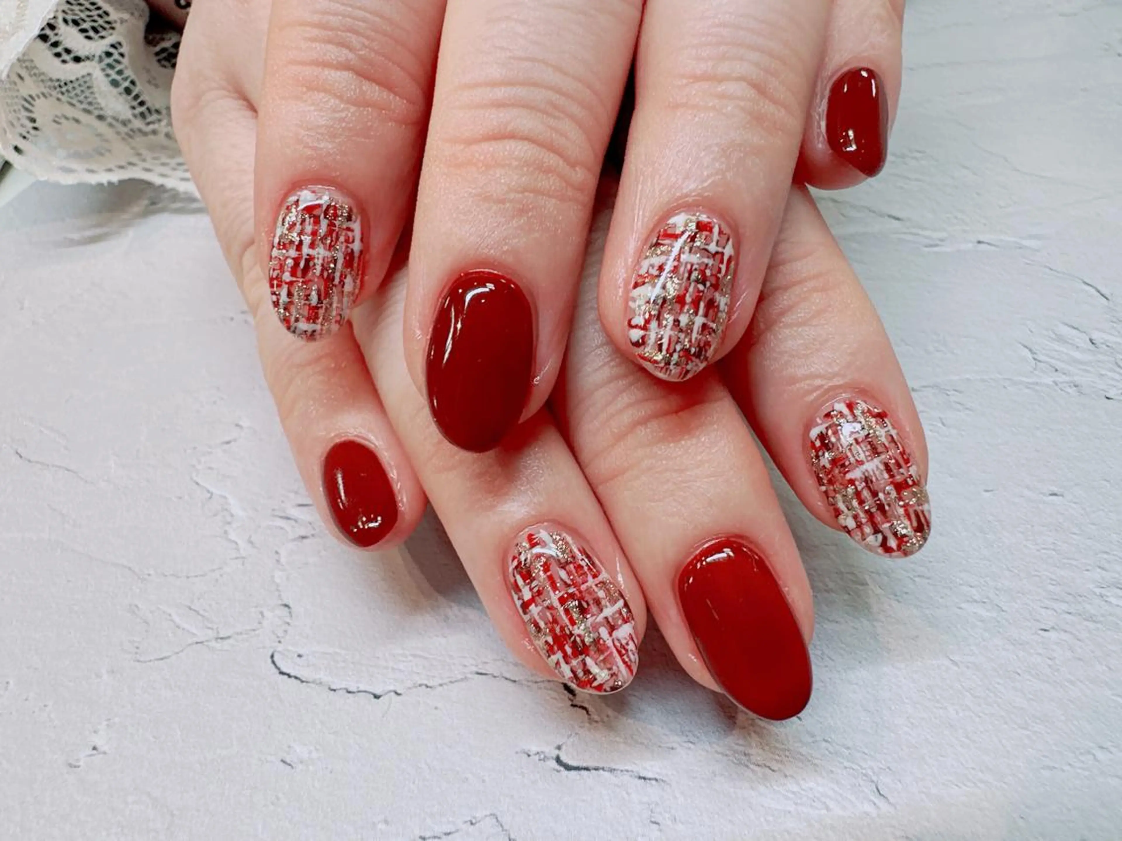 ネイル ツイードネイル ハンドネイル nailist SATO【銀座】のネイルデザイン