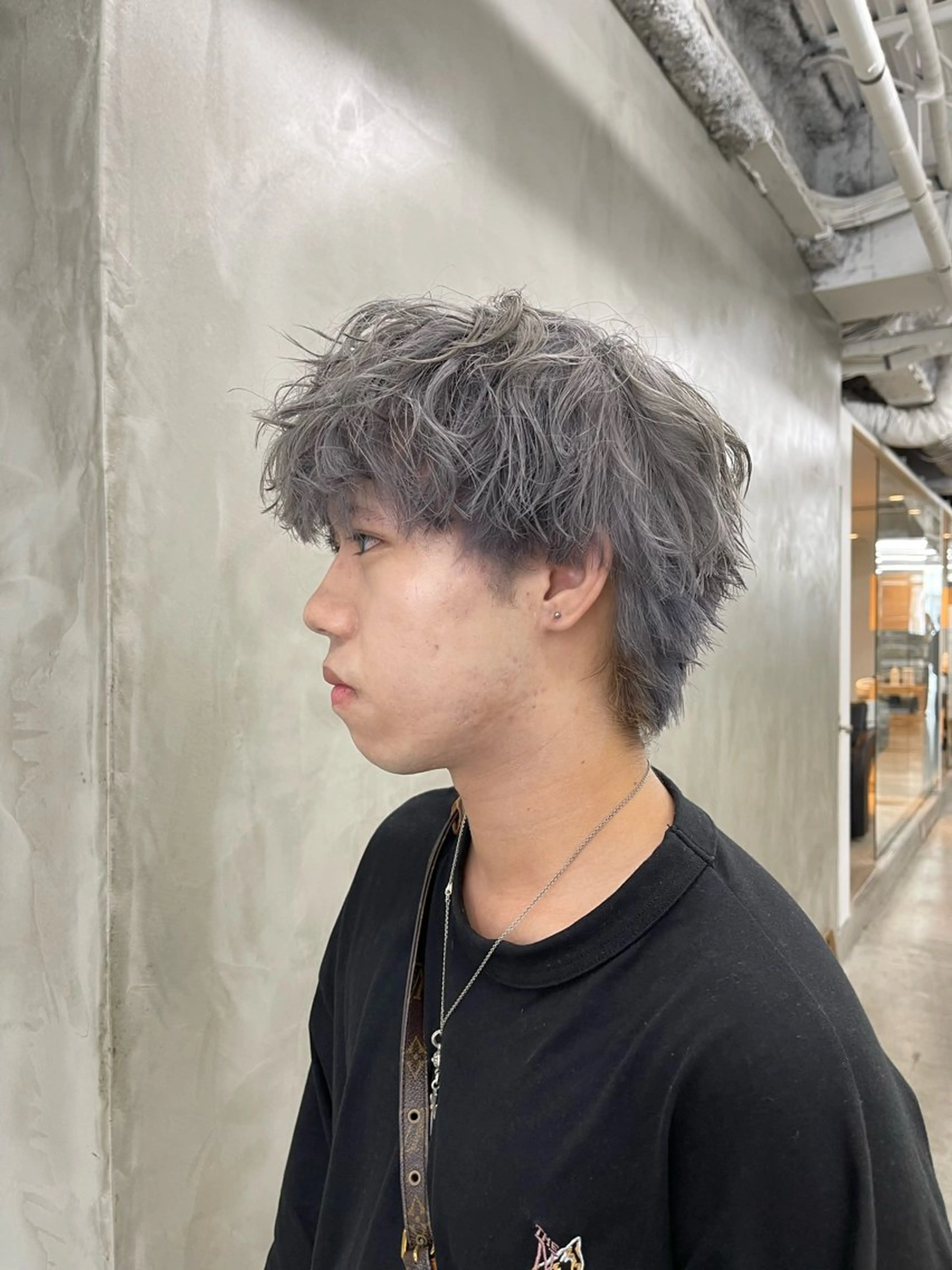 カラー メンズ メンズブリーチ ブリーチ ケアブリーチ ケアカラー ダブルカラー メンズカット パーマ[佐橋]のヘアスタイル