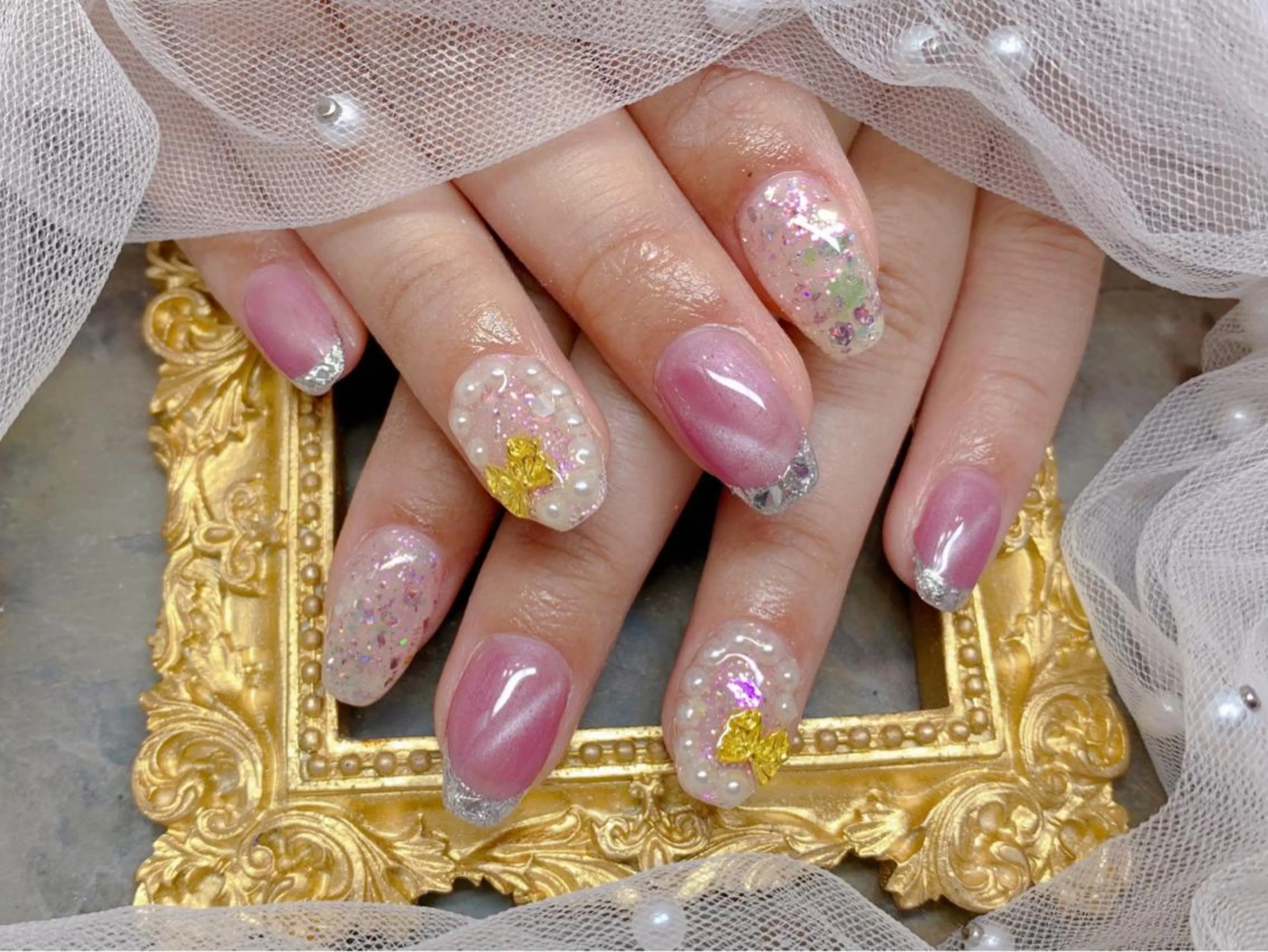 ネイル ハンドネイル マジック ミラーのネイルデザイン