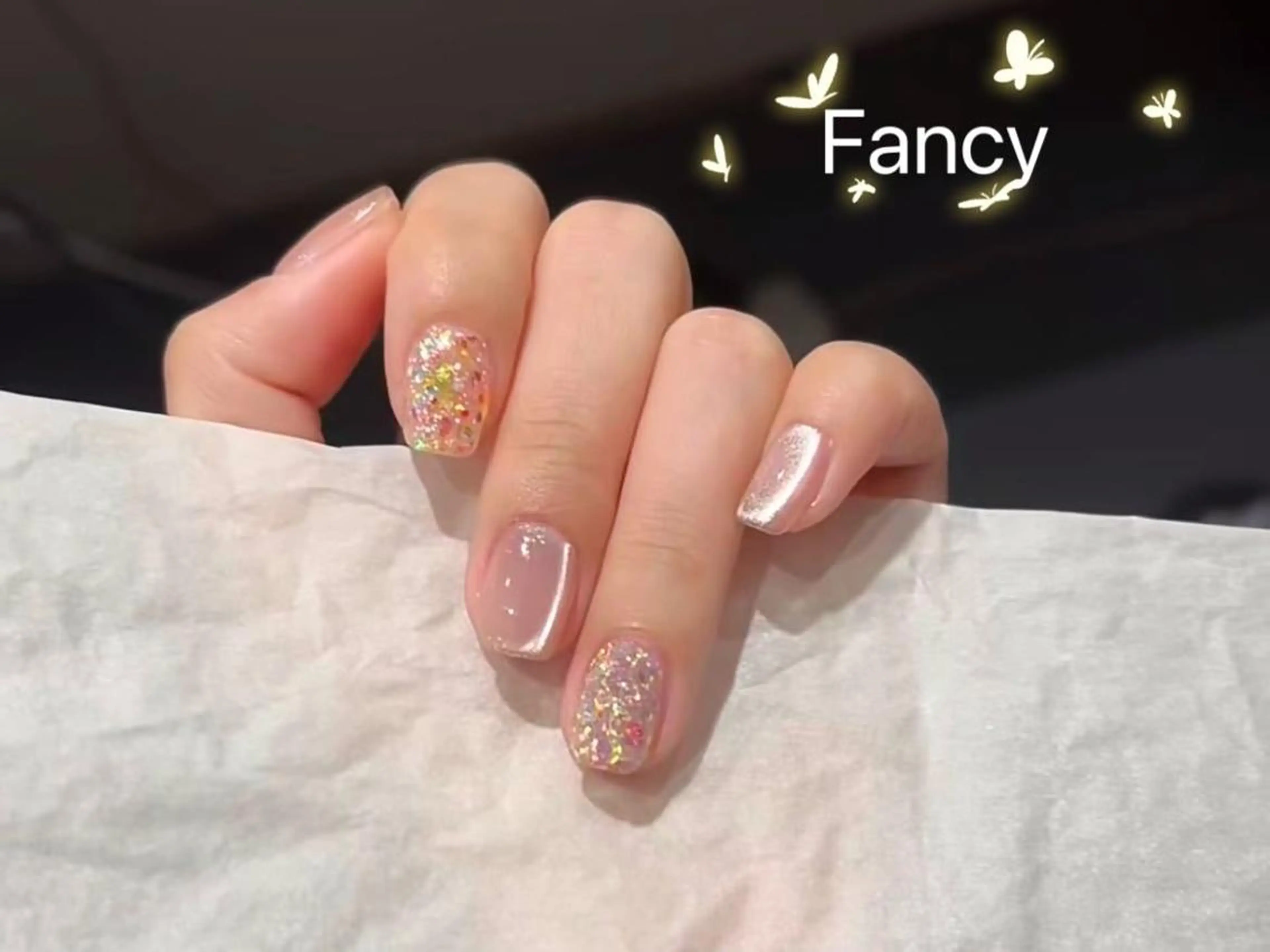ネイル チークネイル 長さ出し フットネイル フレンチネイル ジェルネイル ハンドネイル ハンドケア Fancy ネイルサロン三軒茶屋のネイルデザイン