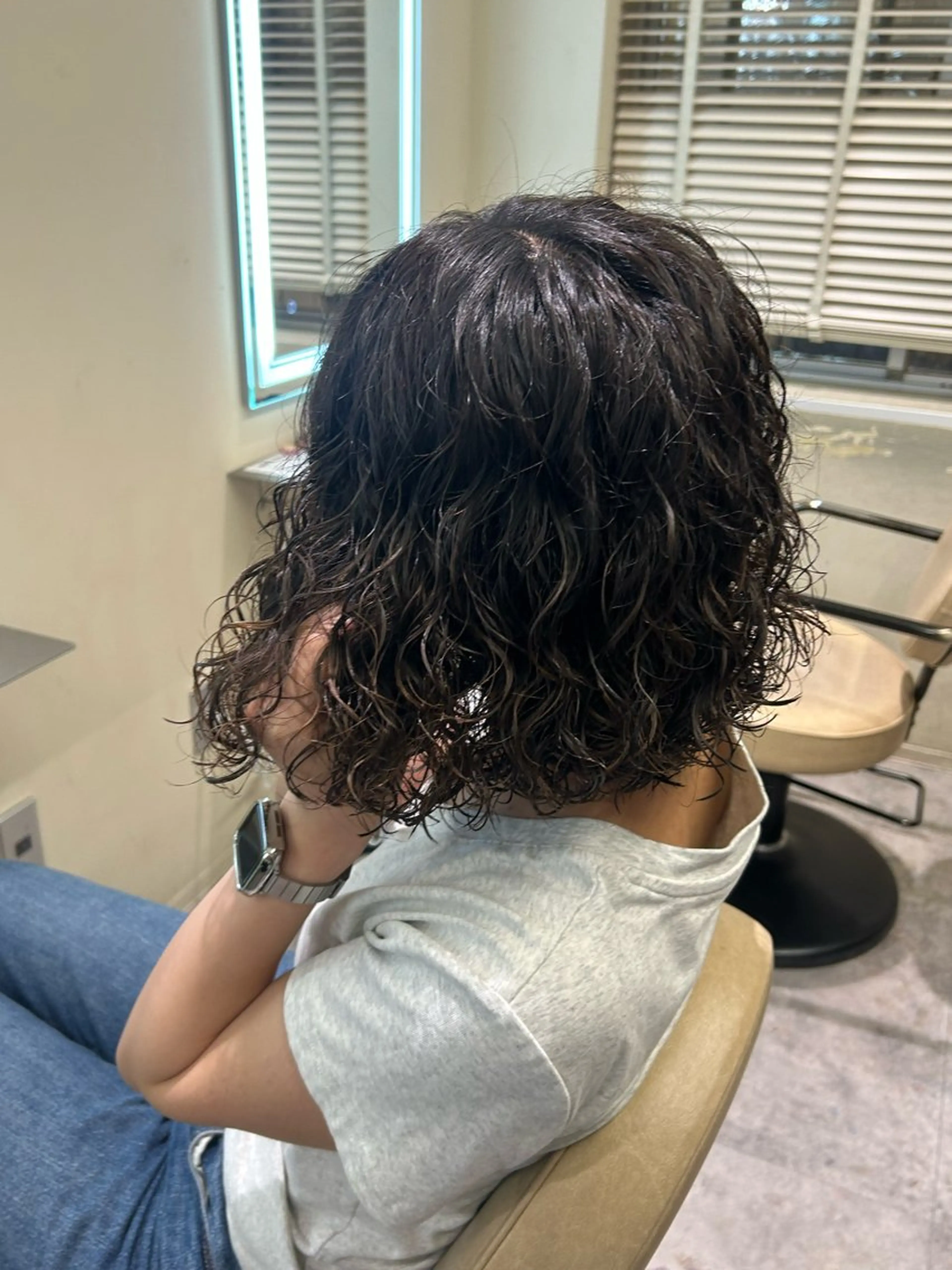 ミディアム パーマ ミディアムパーマ ボブ ハイライト 髪質改善 韓国風ヘア レイヤーカット //金子 聖汰のヘアスタイル