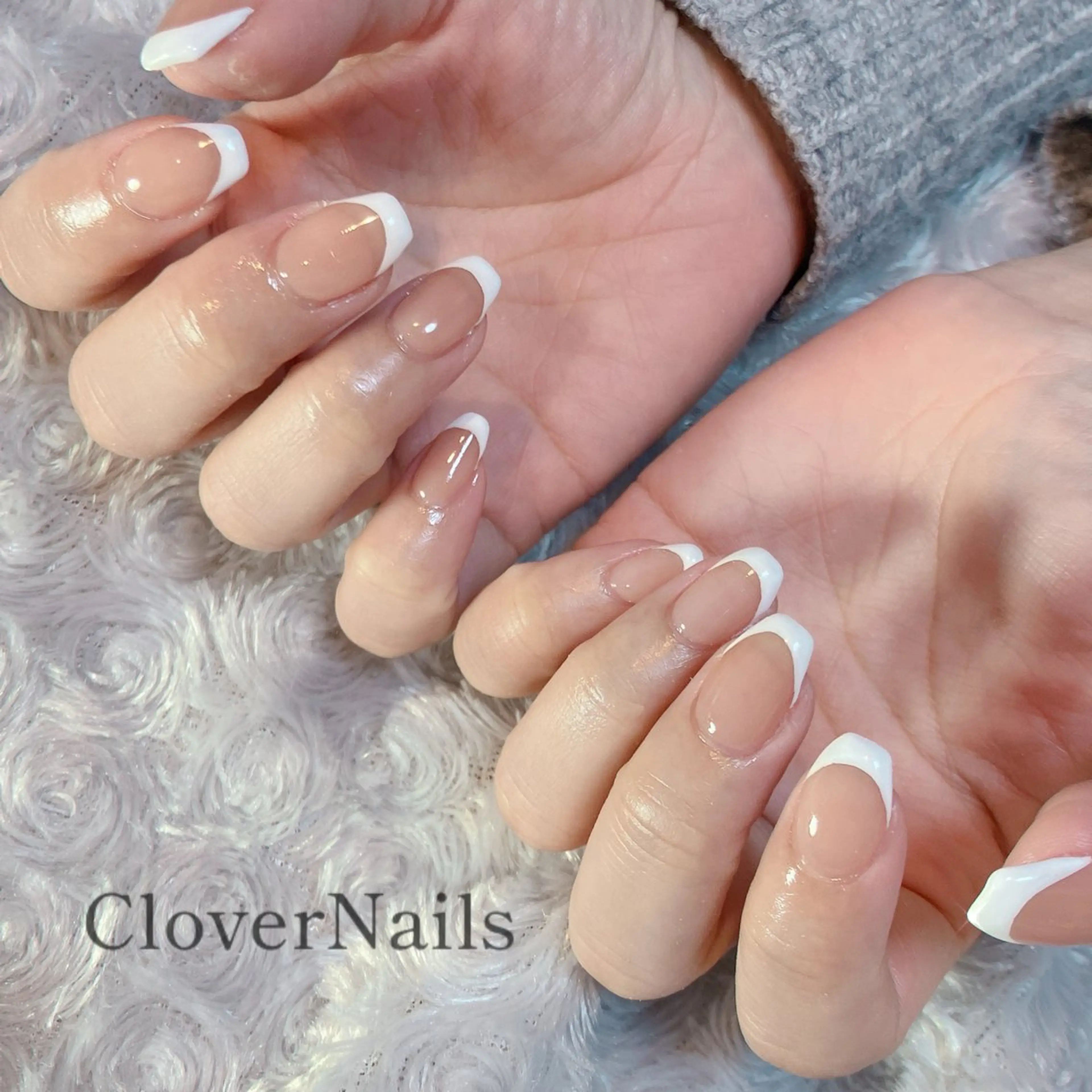 ネイル フレンチネイル シンプルネイル ハンドネイル 自宅ネイルサロン クロバーネイルのネイルデザイン