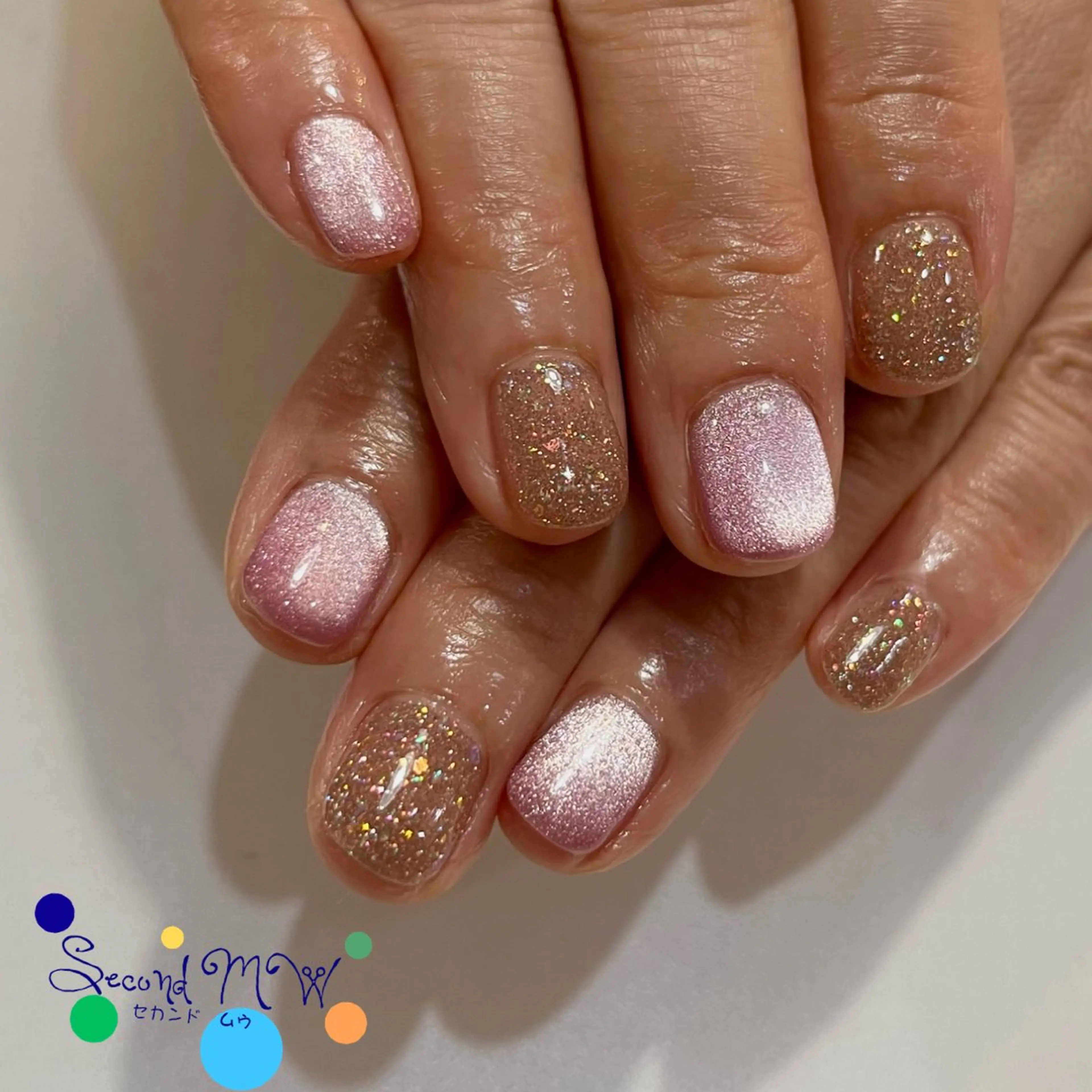 ネイル フラッシュネイル マグネットネイル ワンカラーネイル ハンドネイル SecondMW _nail 　川連のネイルデザイン