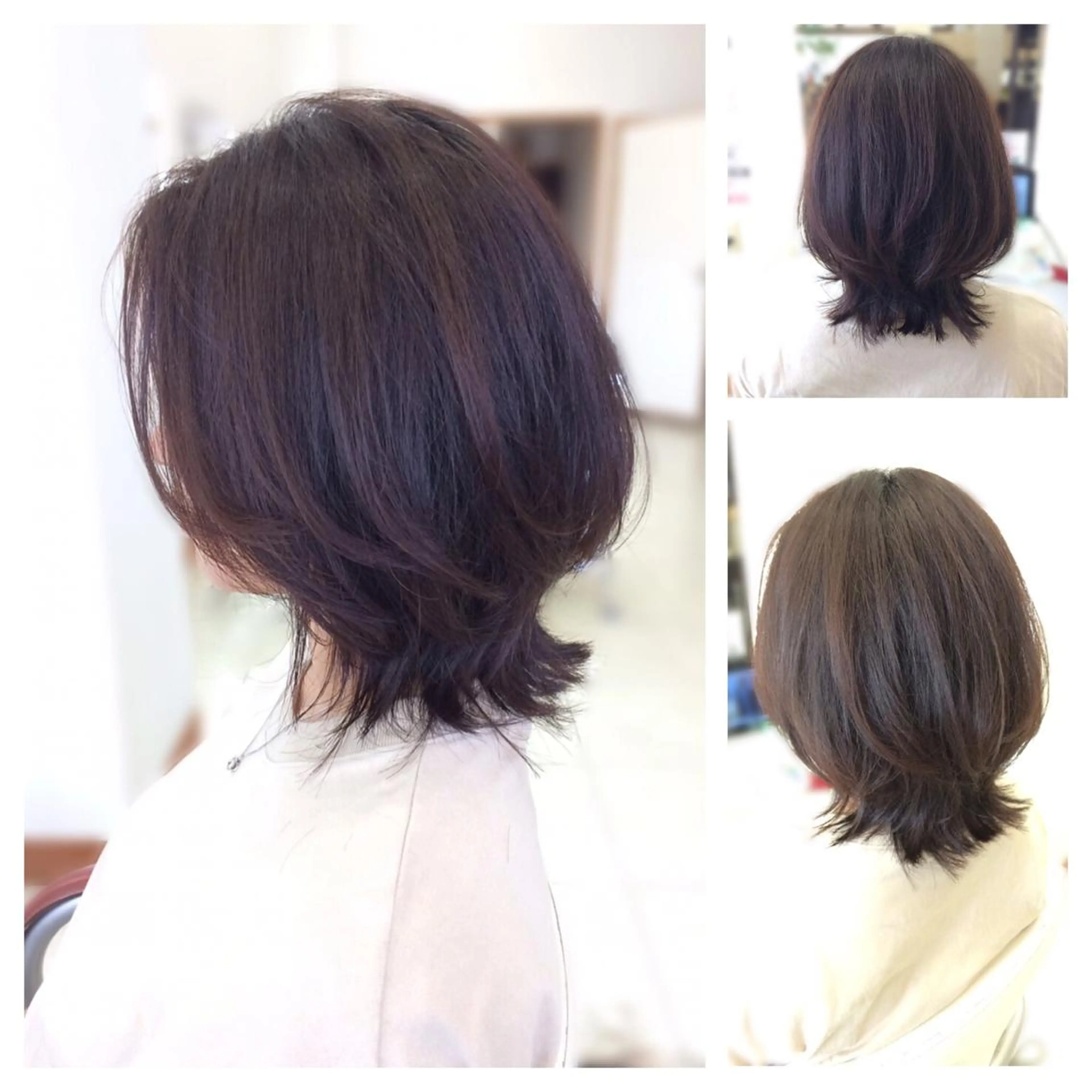 ミディアム ボブ レイヤーカット カット トリートメント ヘッドスパ Hair VERDEのヘアスタイル