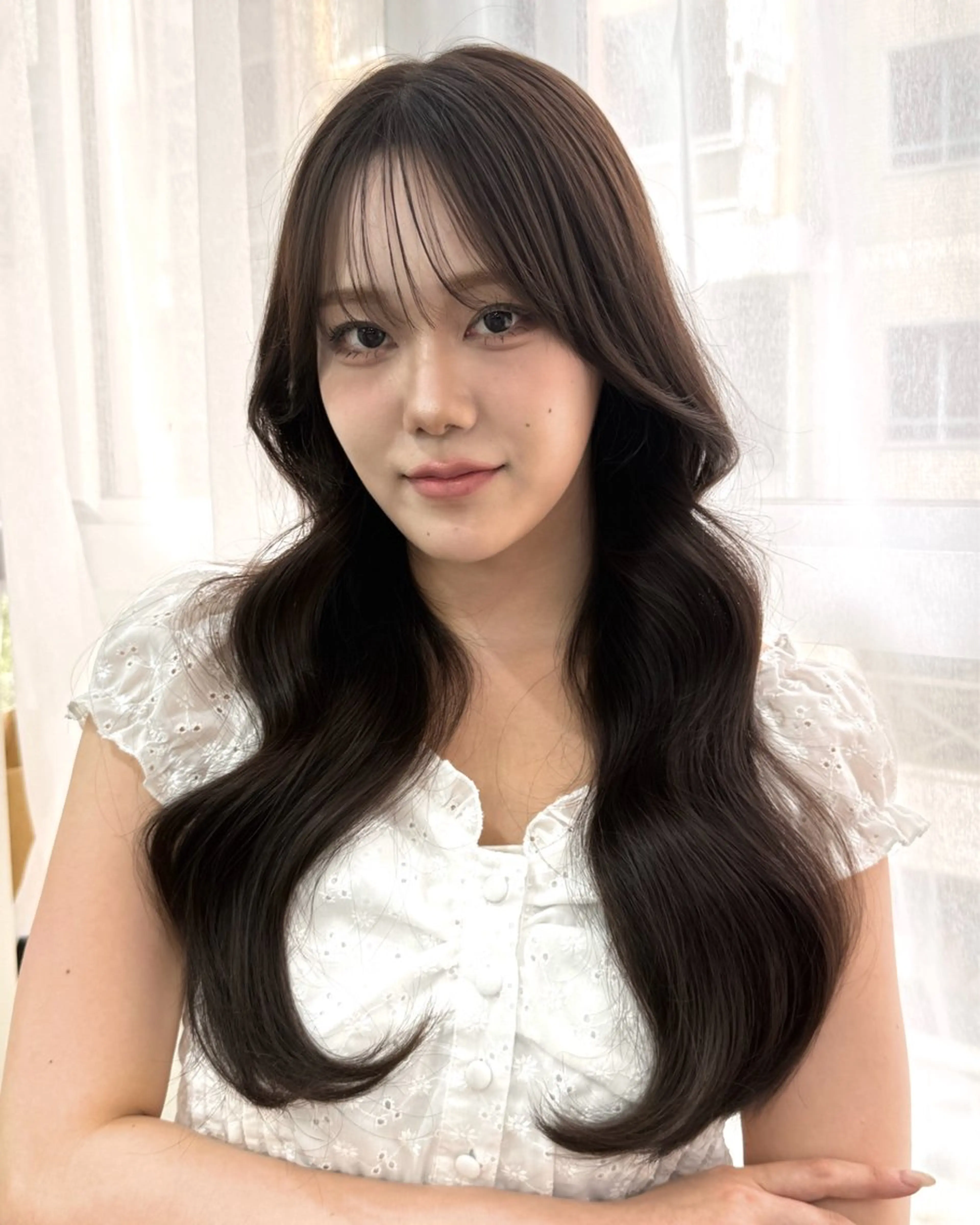 ロング カラー ヘアアレンジ 韓国/透明感カラー/ ももかのヘアスタイル