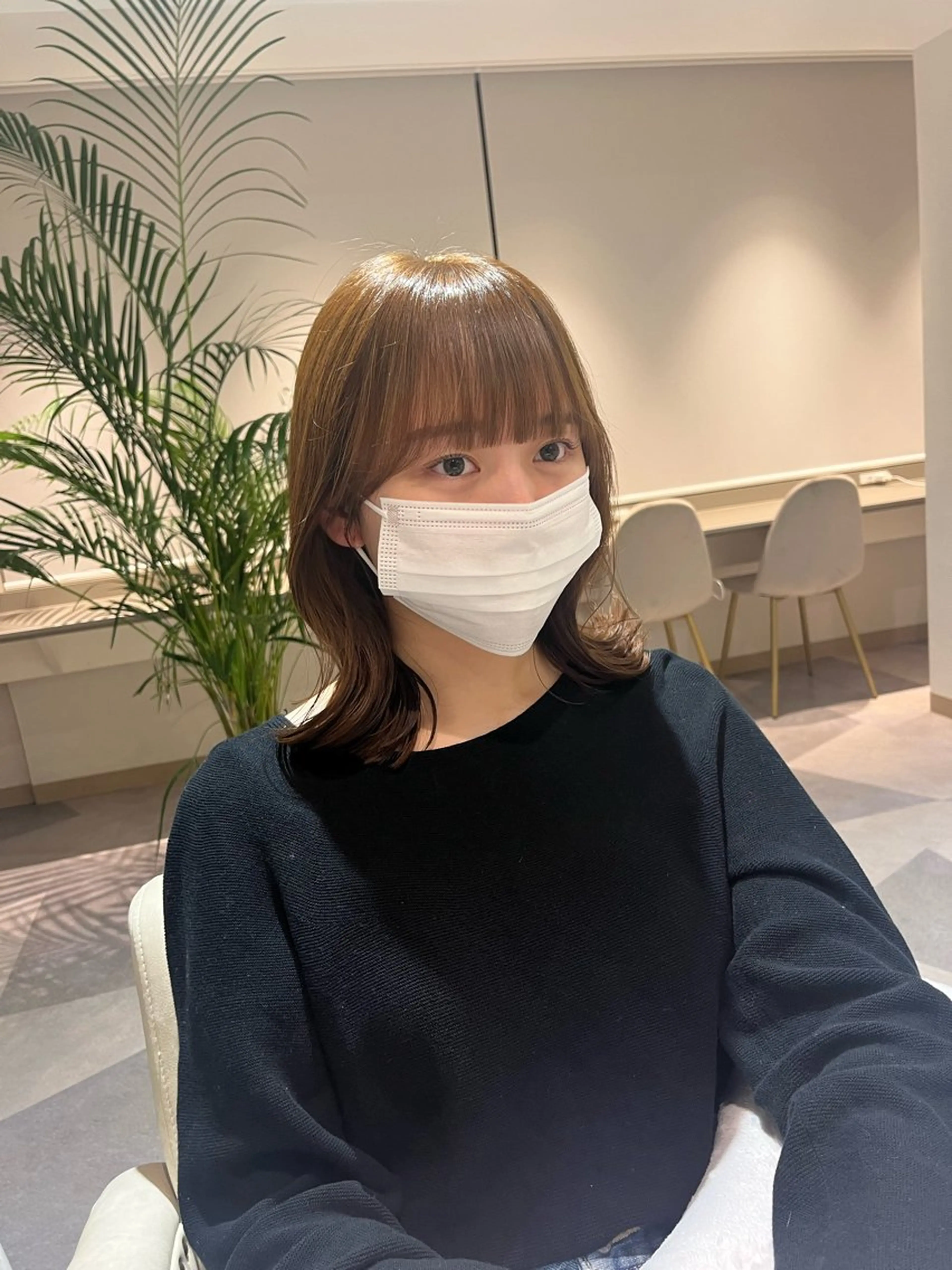 ミディアム カラー 河野 未空のヘアスタイル