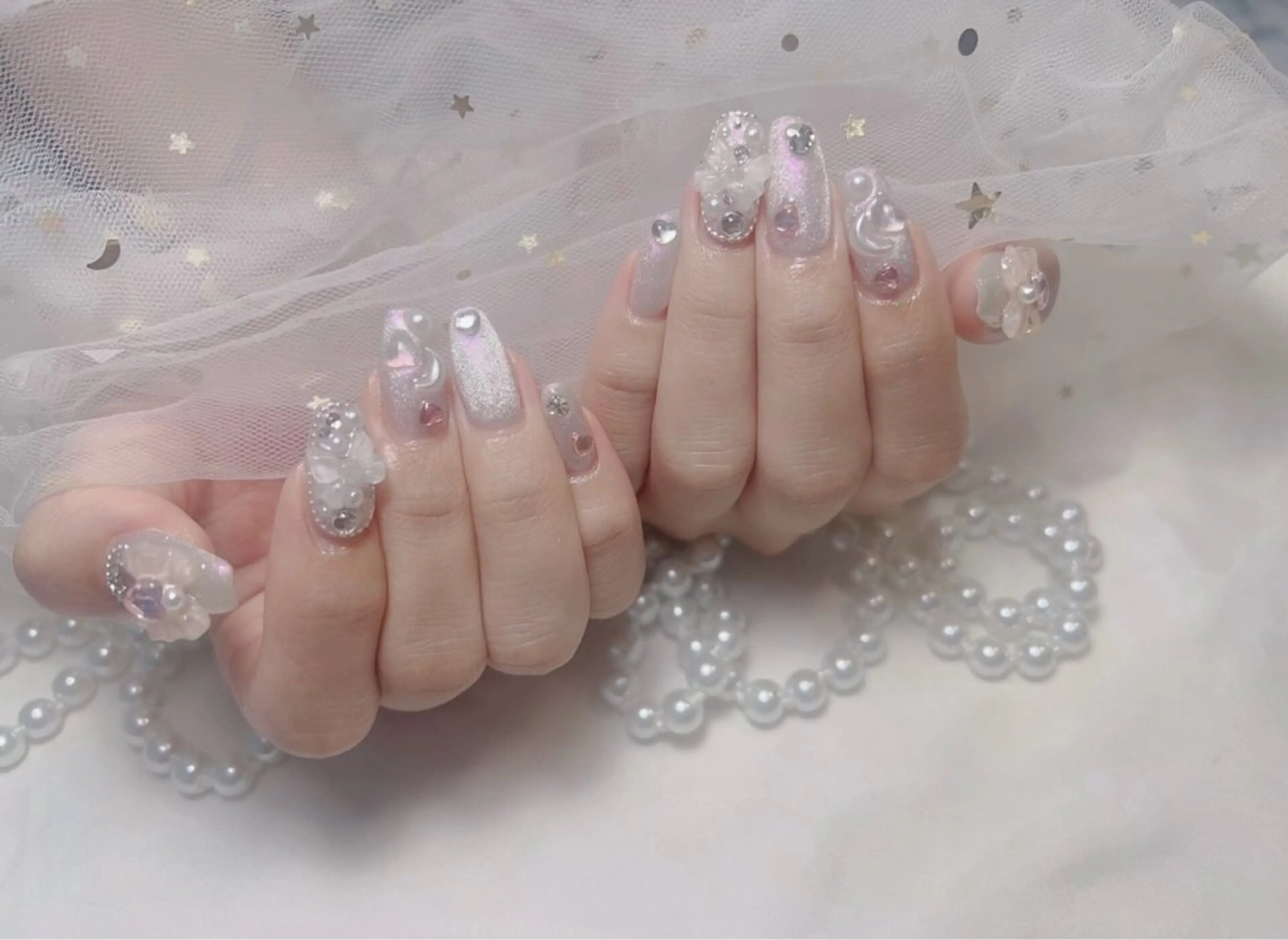 ネイル アートネイル ジェルネイル キラキラネイル 韓国ネイル スカルプネイル ハンドネイル 清水 ユナのネイルデザイン