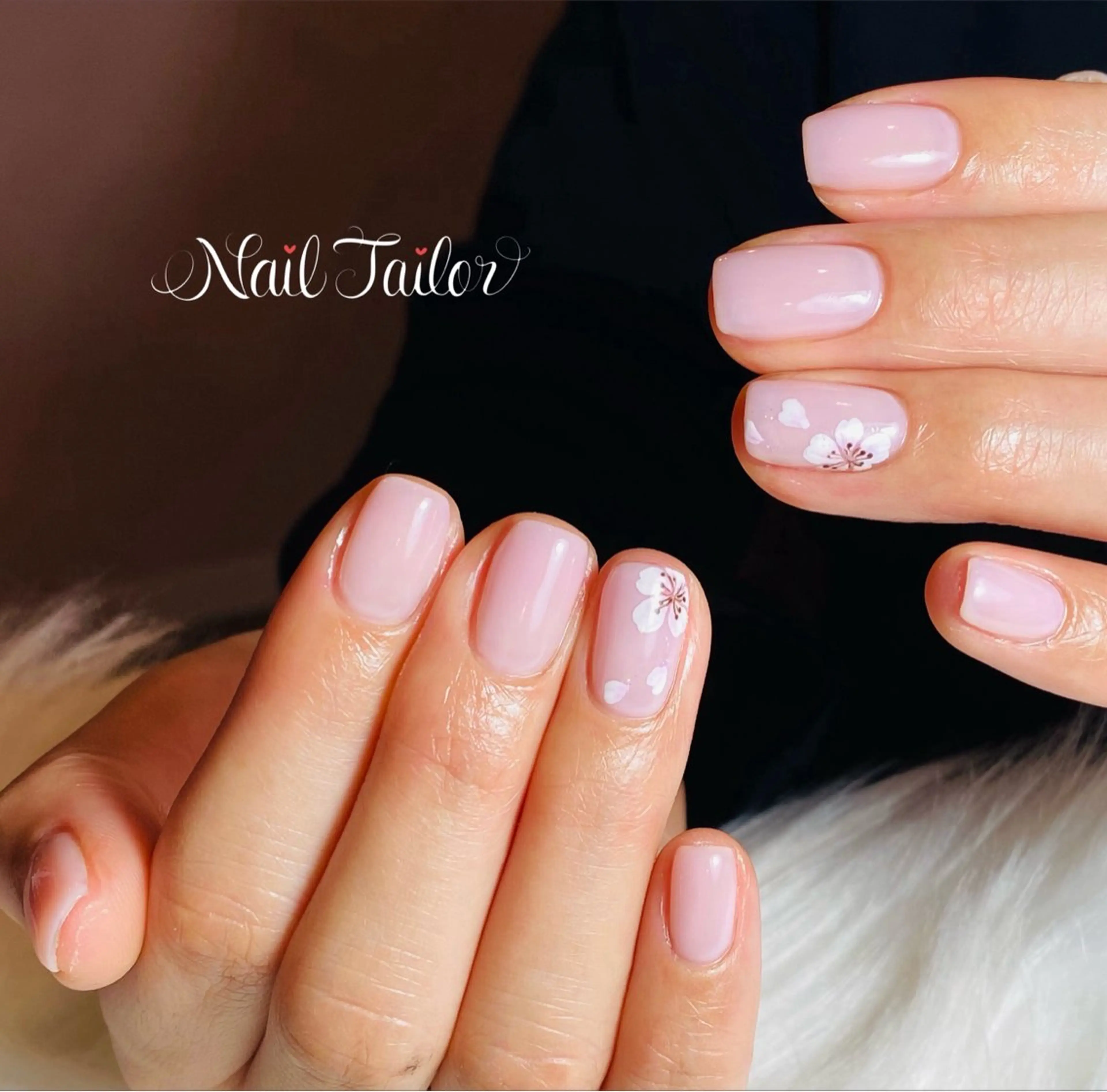 ネイル アートネイル 桜ネイル フラワーネイル ジェルネイル オフィスネイル ハンドネイル NailTailor ネイルテイラーのネイルデザイン