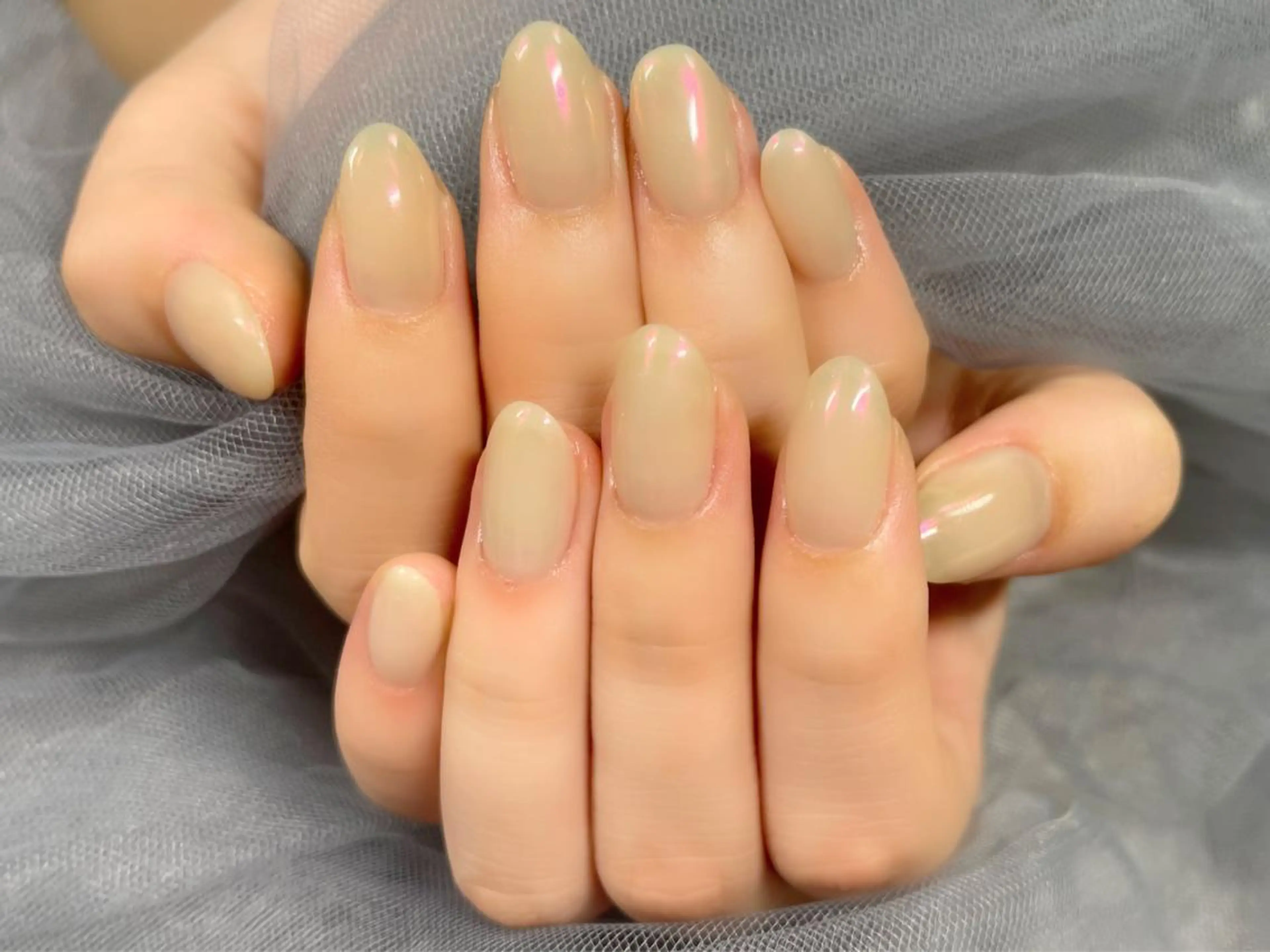 ネイル オーロラネイル ピンク ハンドネイル Nail Salon KURELLYのネイルデザイン