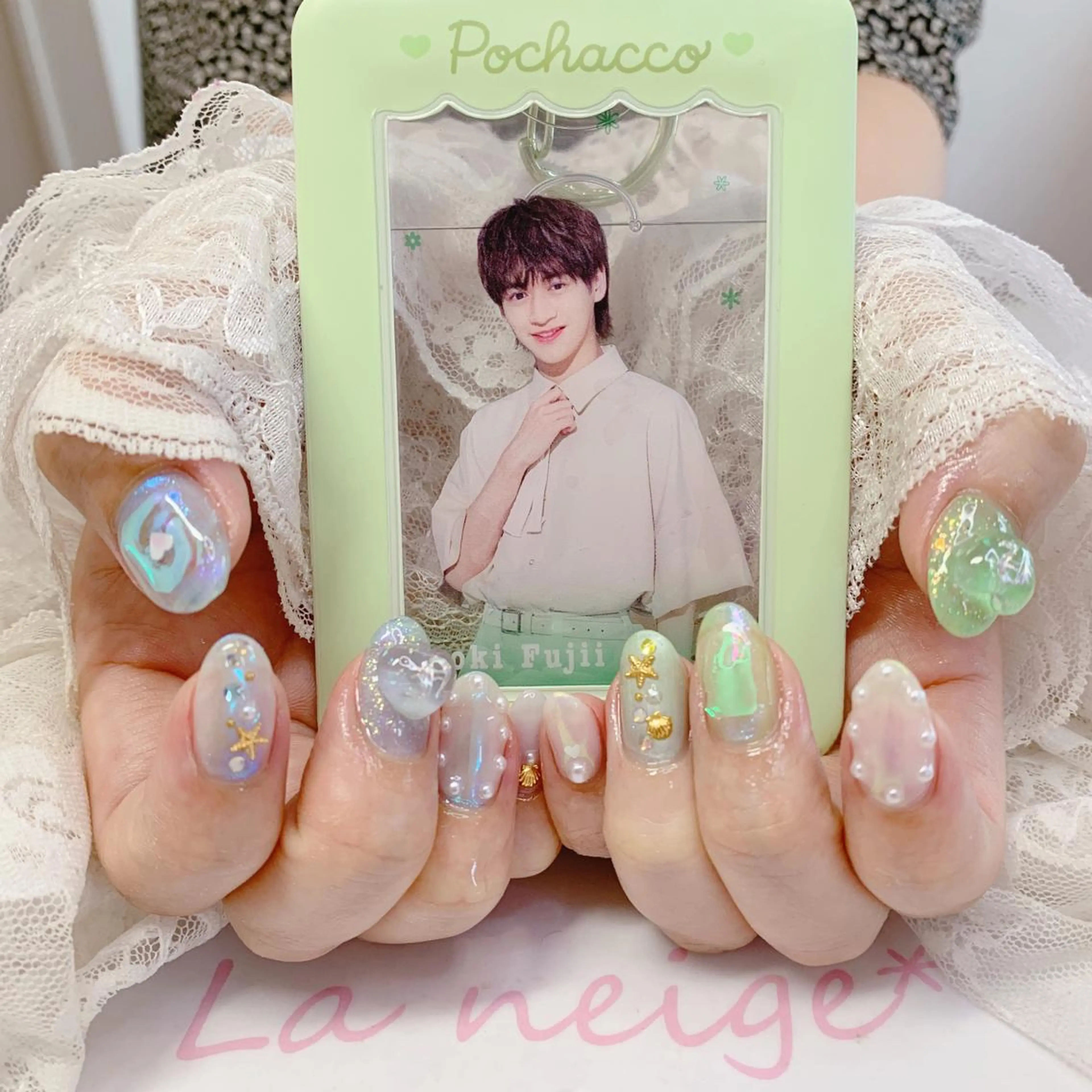 ネイル ハート ハンドネイル La neige* yuki 🐩🌙のネイルデザイン