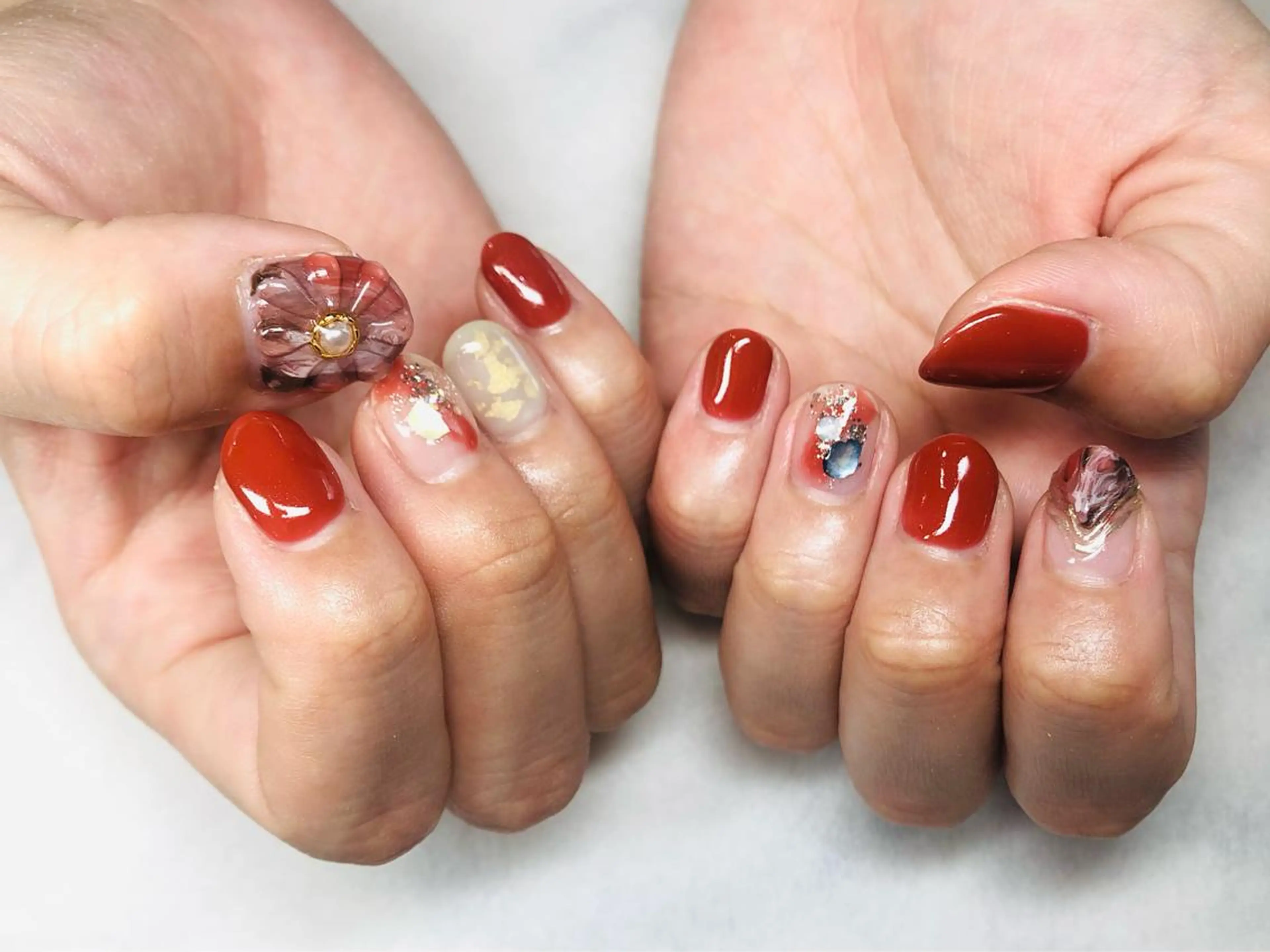 ネイル ワンカラーネイル ぷっくりネイル いちじゅう あおいのネイルデザイン