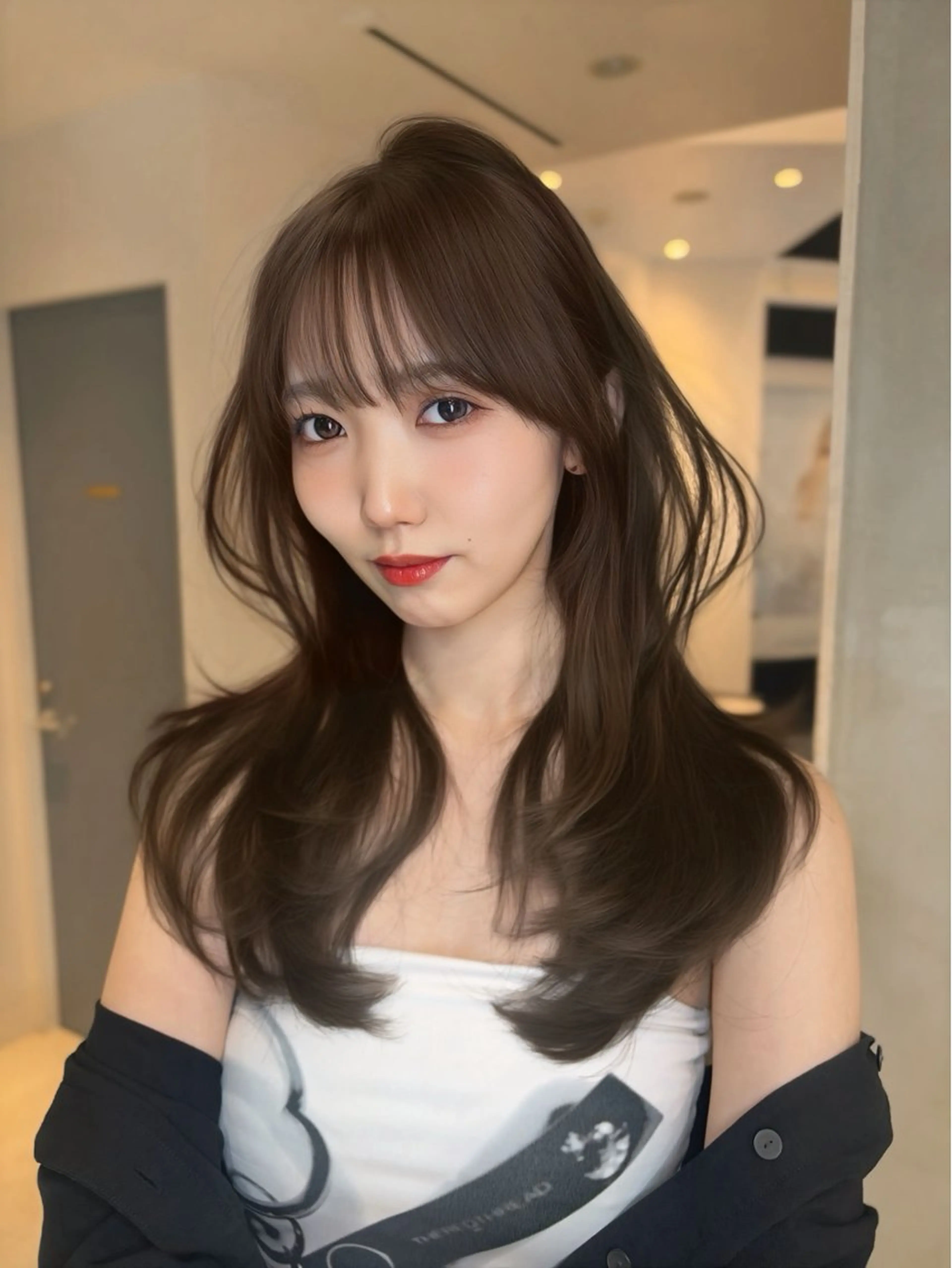 ロング カット ヘアカラー 海野翔吾🇨🇳 ワンホンレイヤーのヘアスタイル