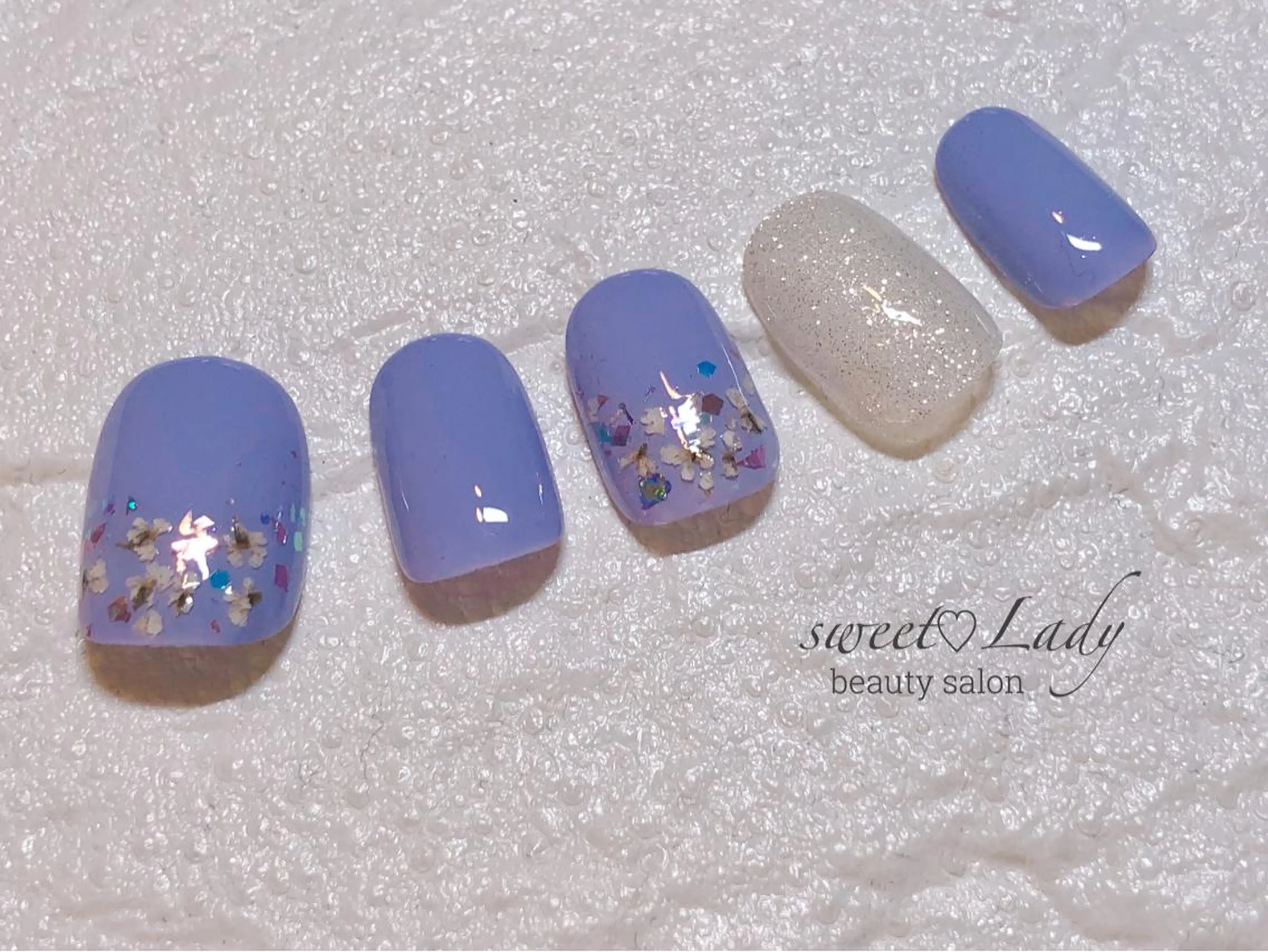 ネイル パープル 春ネイル ハンドネイル 藤本 まりこのネイルデザイン