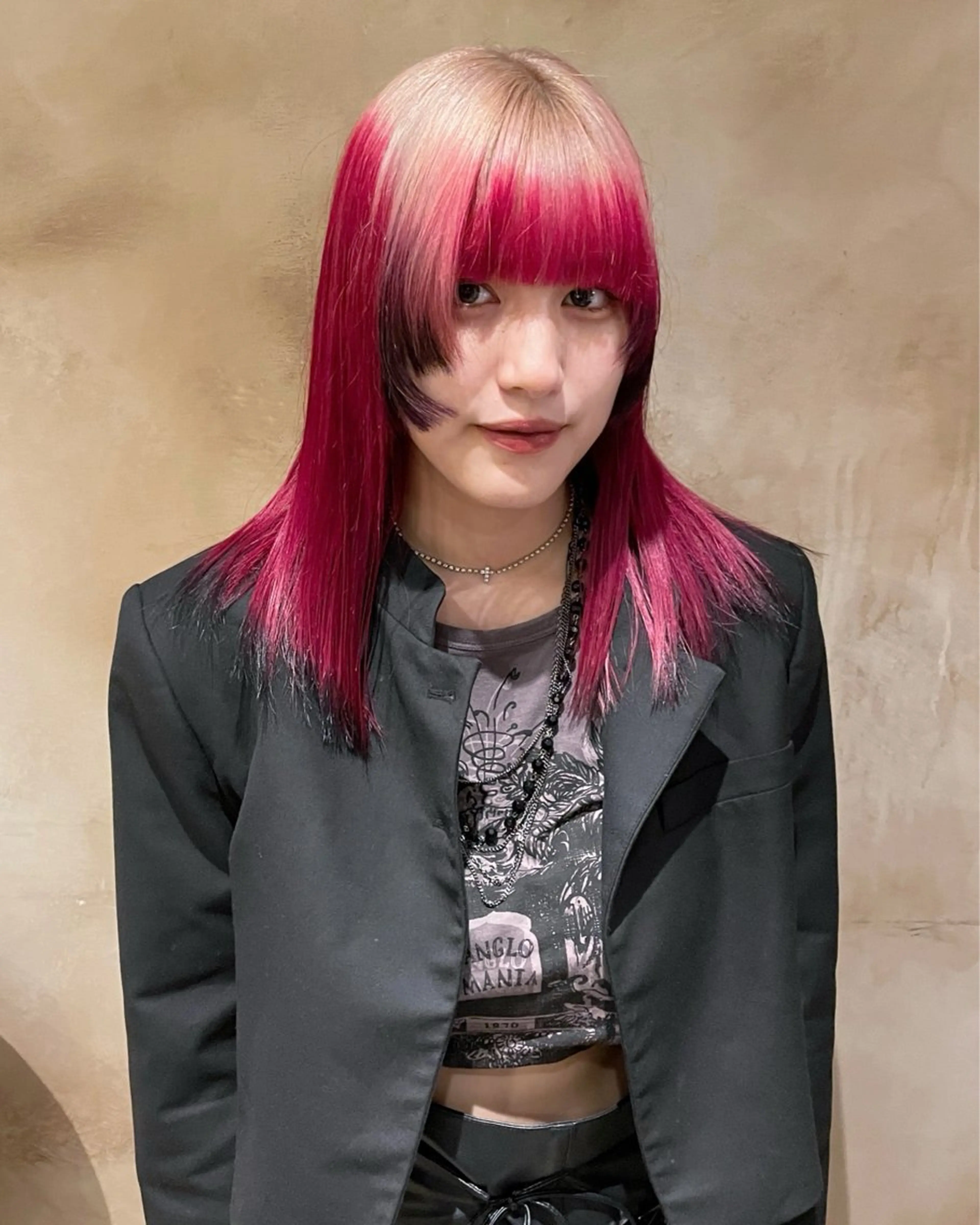 セミロング カラー Zina難波/ 韓国ヘア🐰mikuのヘアスタイル