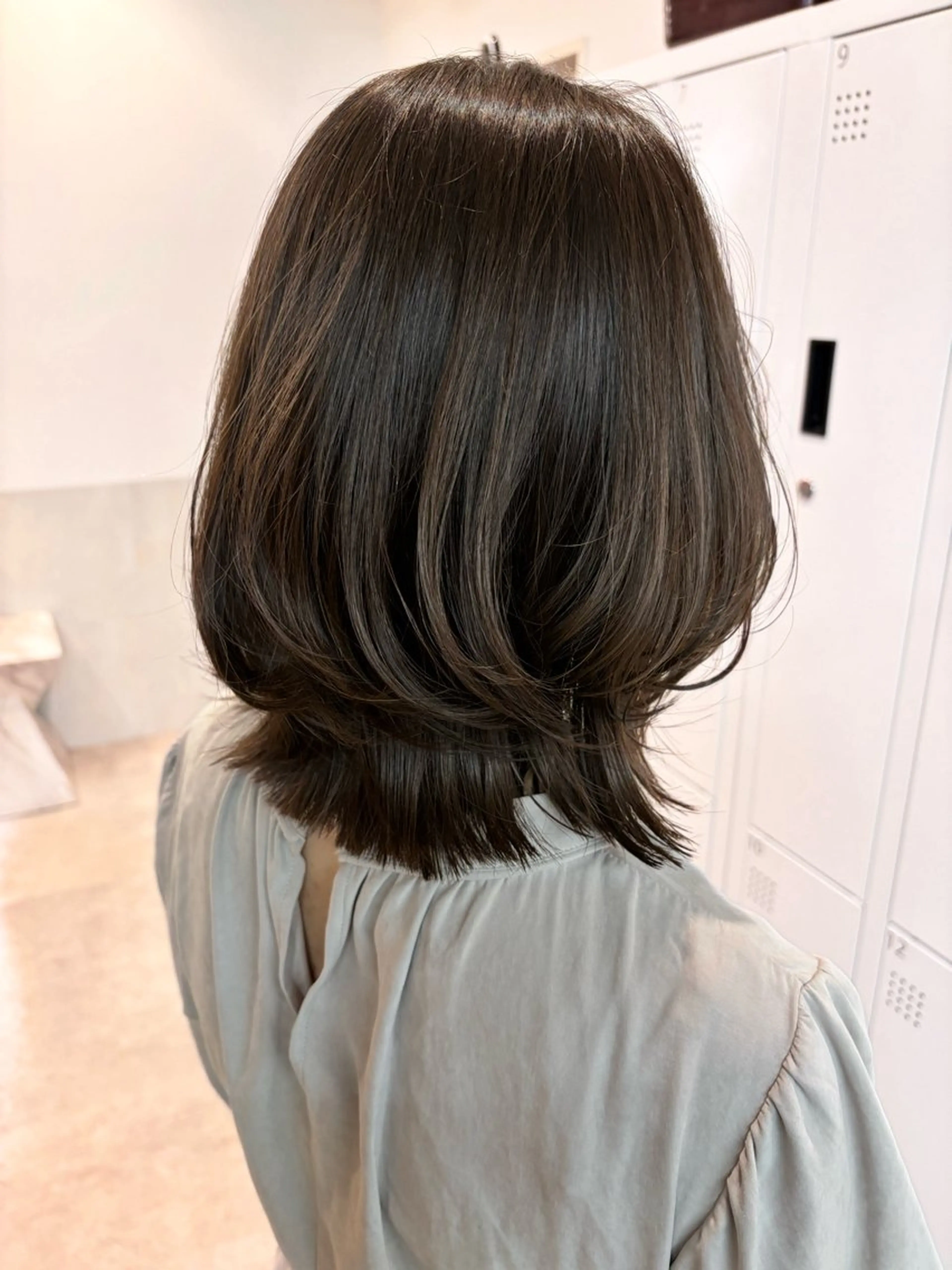 ミディアム カット ヘアカラー トリートメント ヘッドスパ 朝楽スタイル🌼 千晶のヘアスタイル