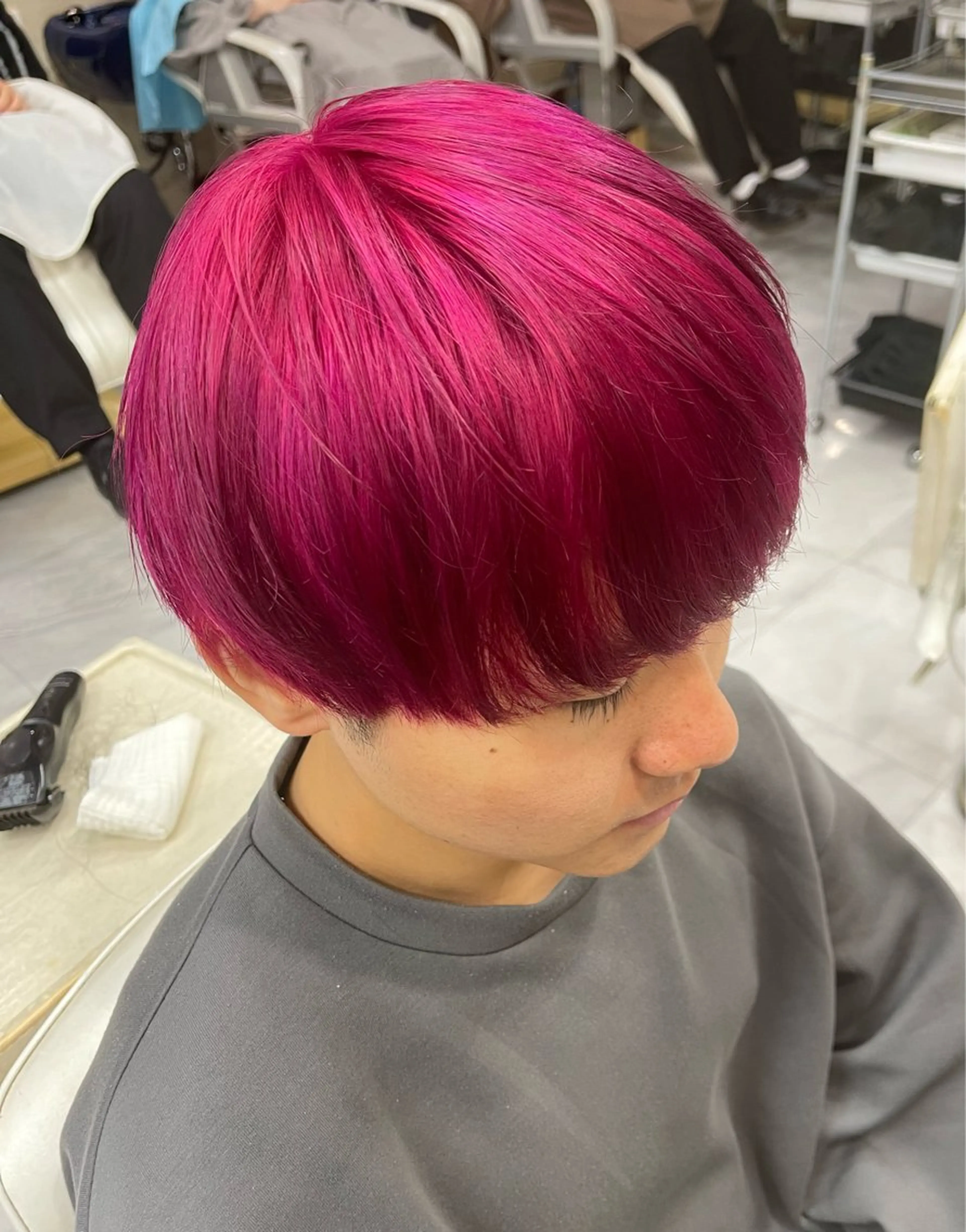 ショート カラー メンズ ピンクカラー ヘアカラー トリートメント 🌻メンズカット 落合諒🌻のヘアスタイル