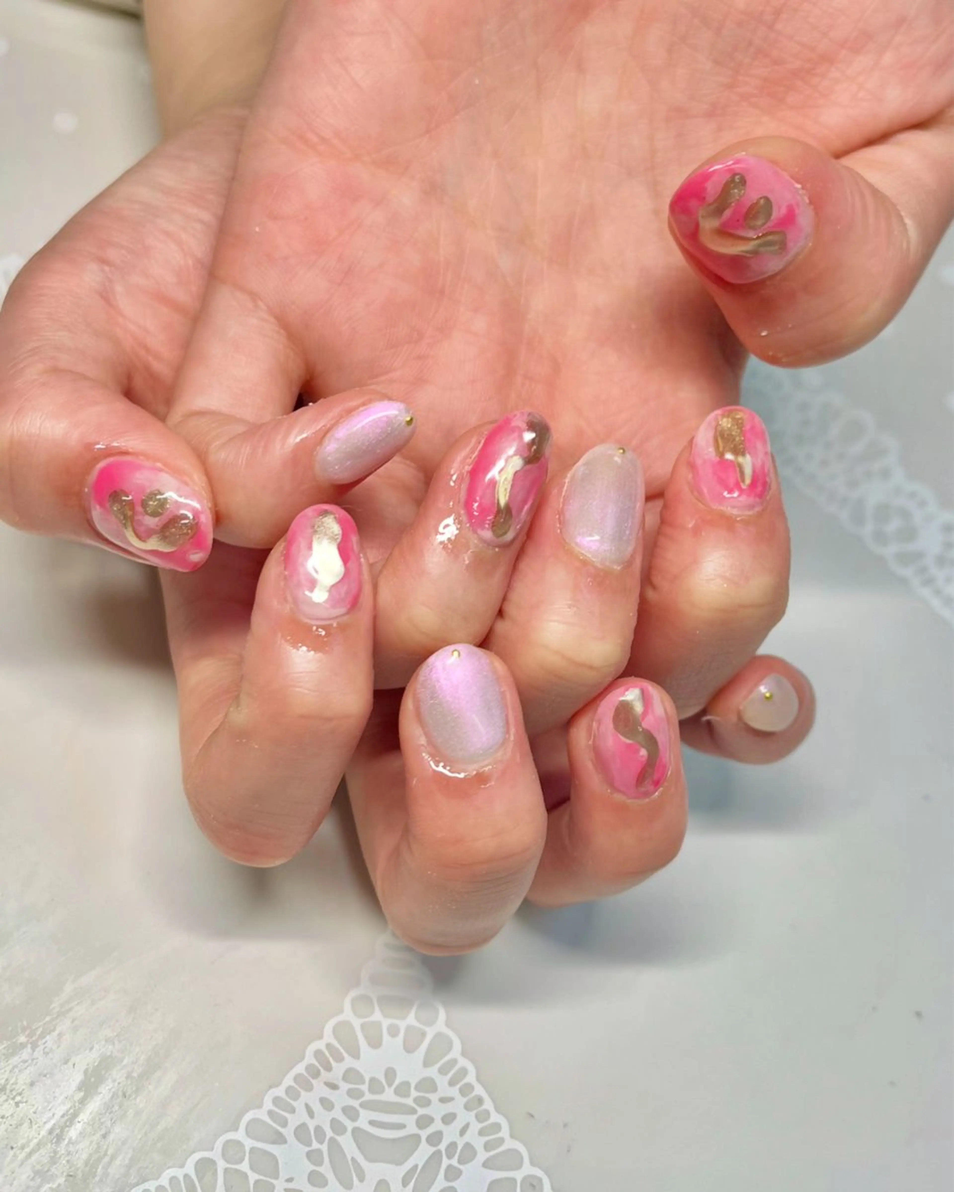 ネイル ハンドネイル 新宿ネイルサロン ジェミディローサのネイルデザイン