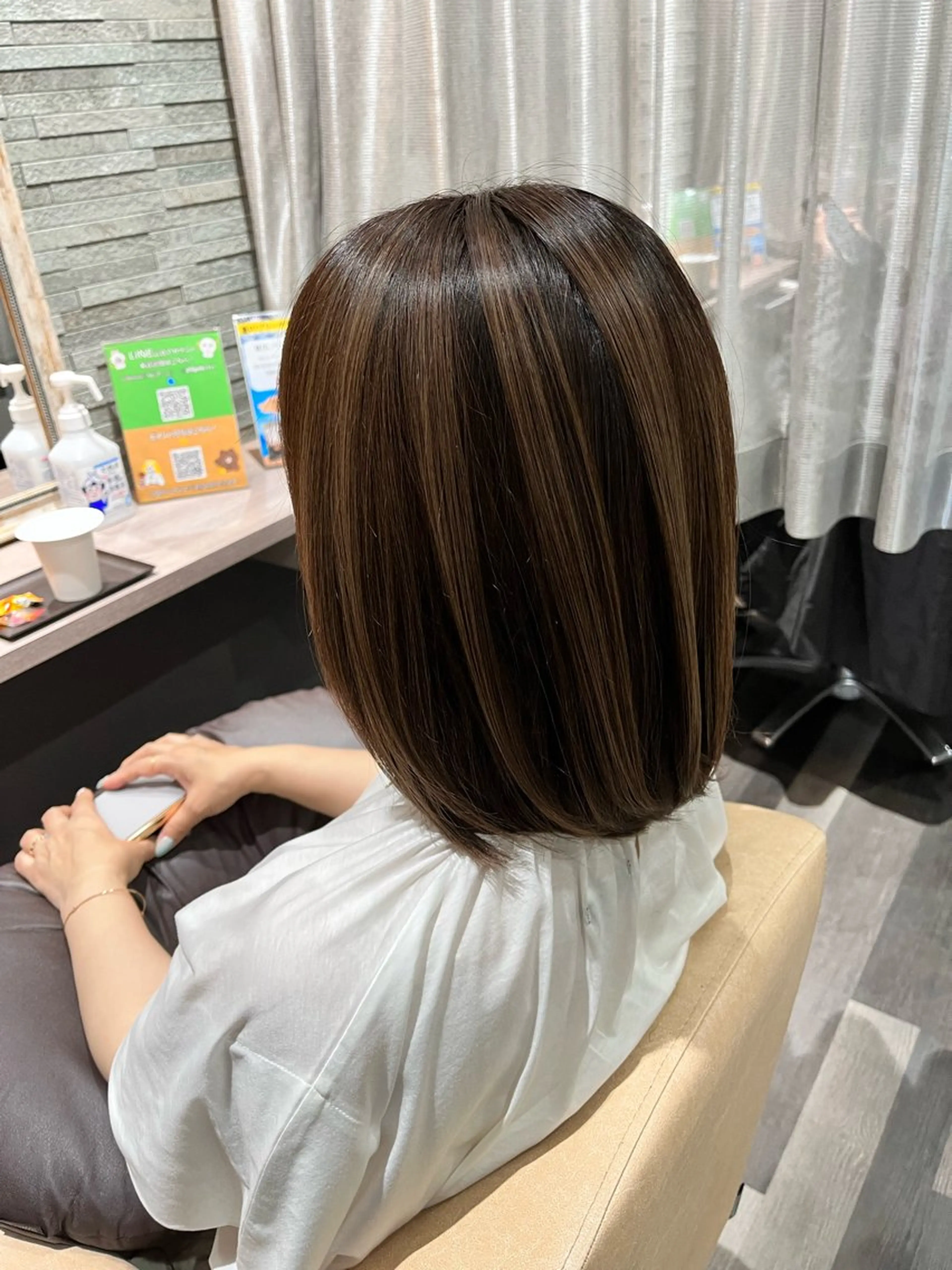 ミディアム カラー バレイヤージュ レイヤーカット カット ヘアカラー Labimani   ラビマーニ所属・西林麗雄4月 空きあります！のヘアスタイル