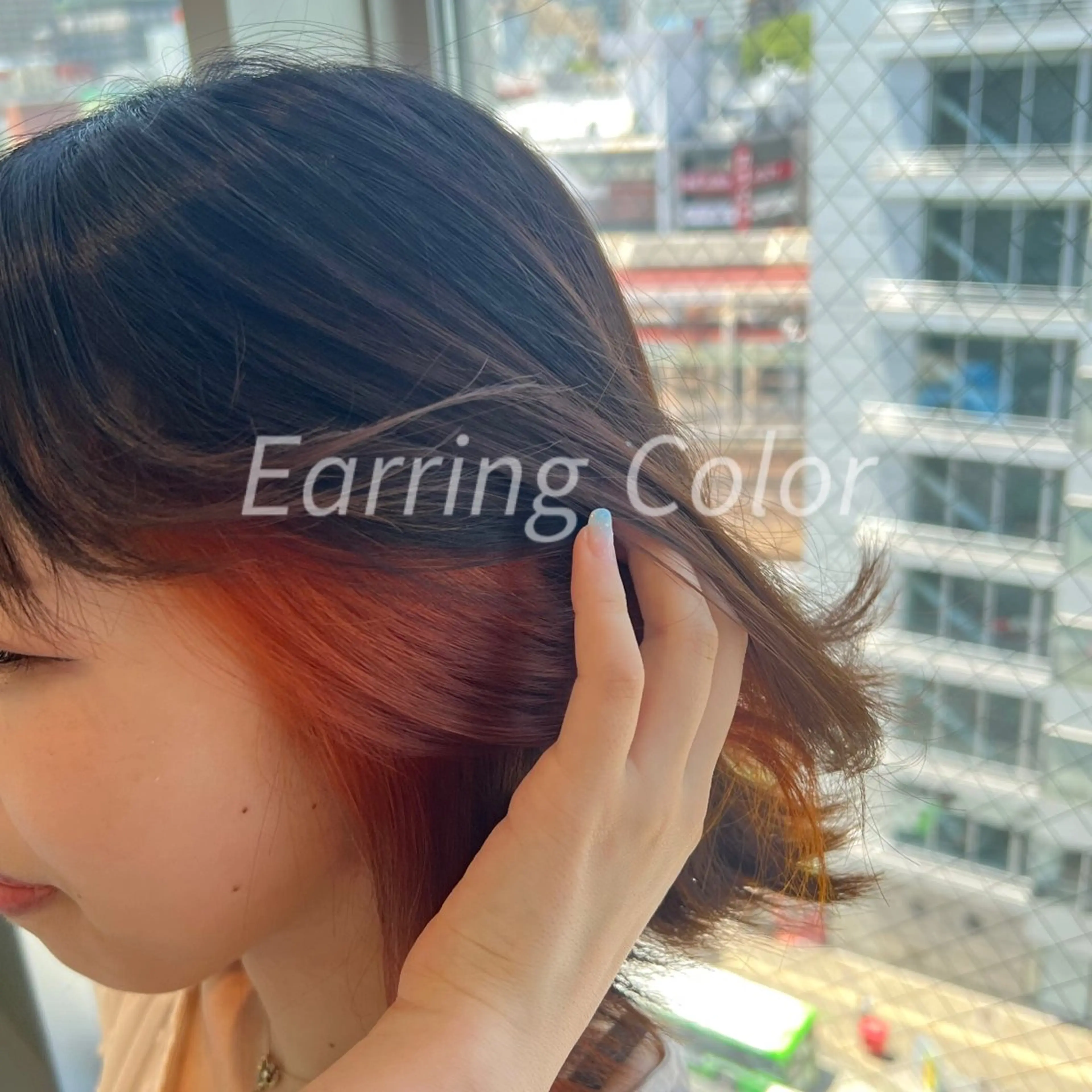 ショート カラー ブリーチ オレンジ カット ヘアカラー 艶ハイトーン‪‪🔆 ️️️安座間 希のヘアスタイル