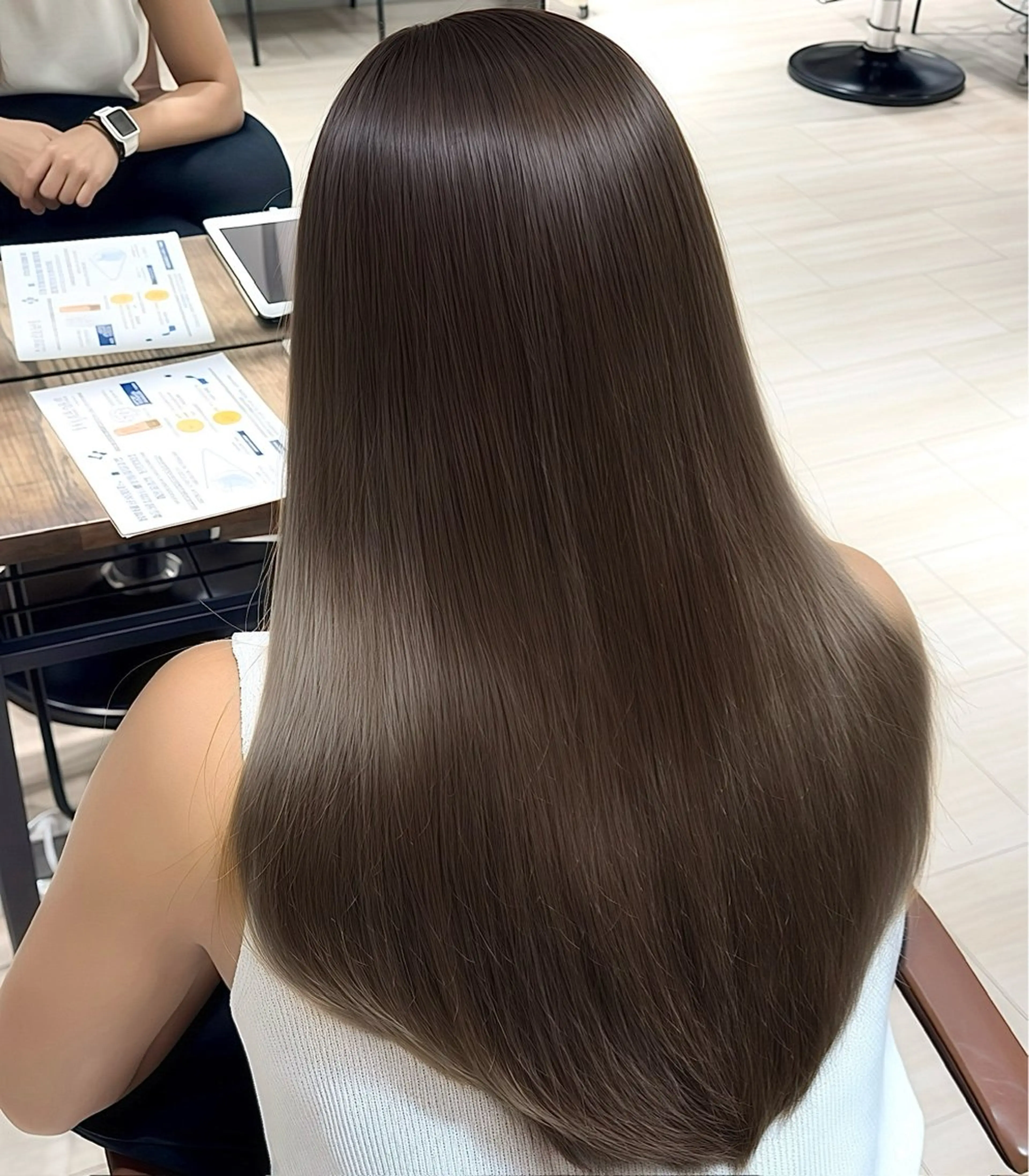 ロング カラー くびれヘア 髪質改善 韓国風ヘア 縮毛矯正 酸性ストレート カット ヘアカラー トリートメント 韓国ヘア🇰🇷× 髪質改善🫧テルのヘアスタイル