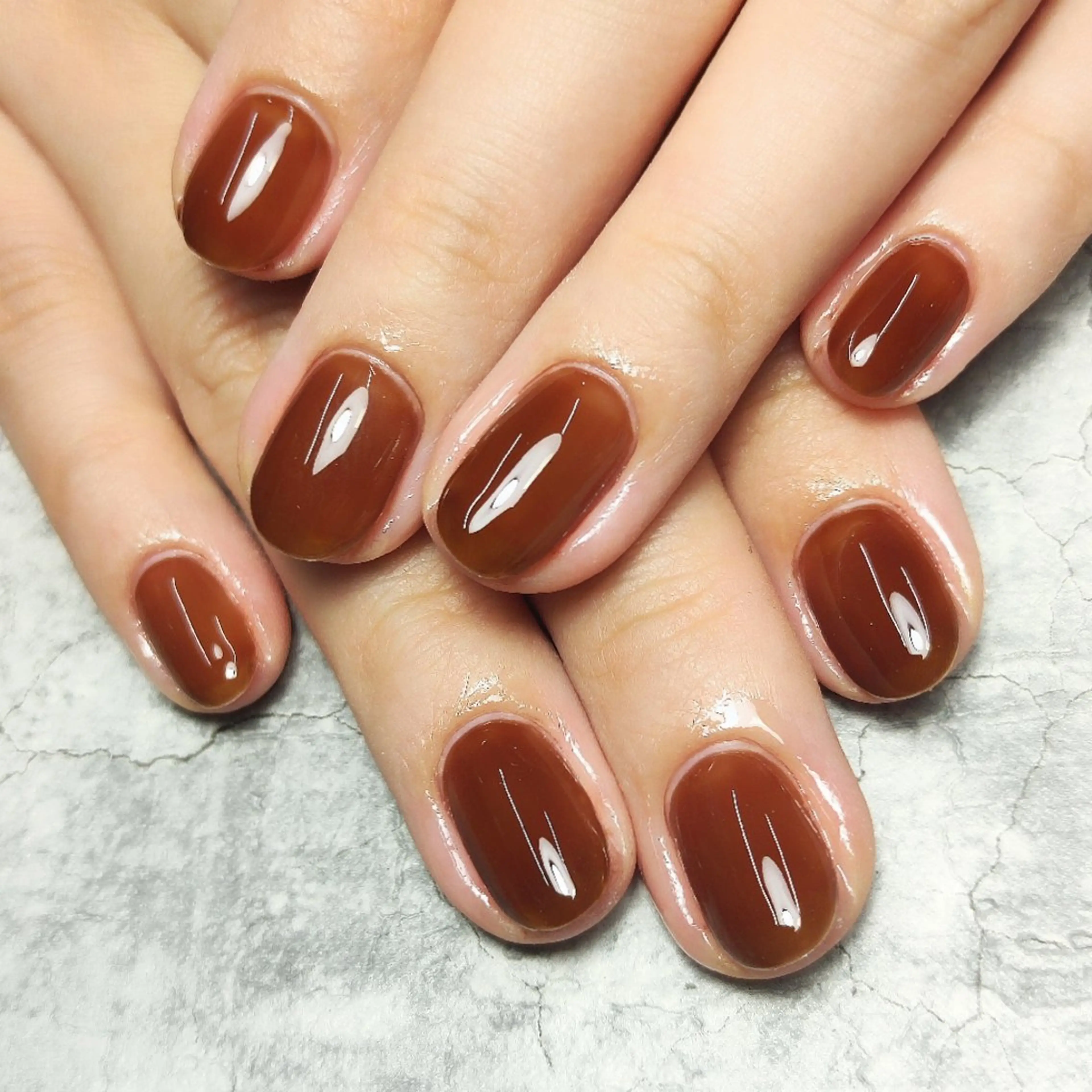 ネイル ブラウン ハンドネイル 個人サロン saltnailのネイルデザイン