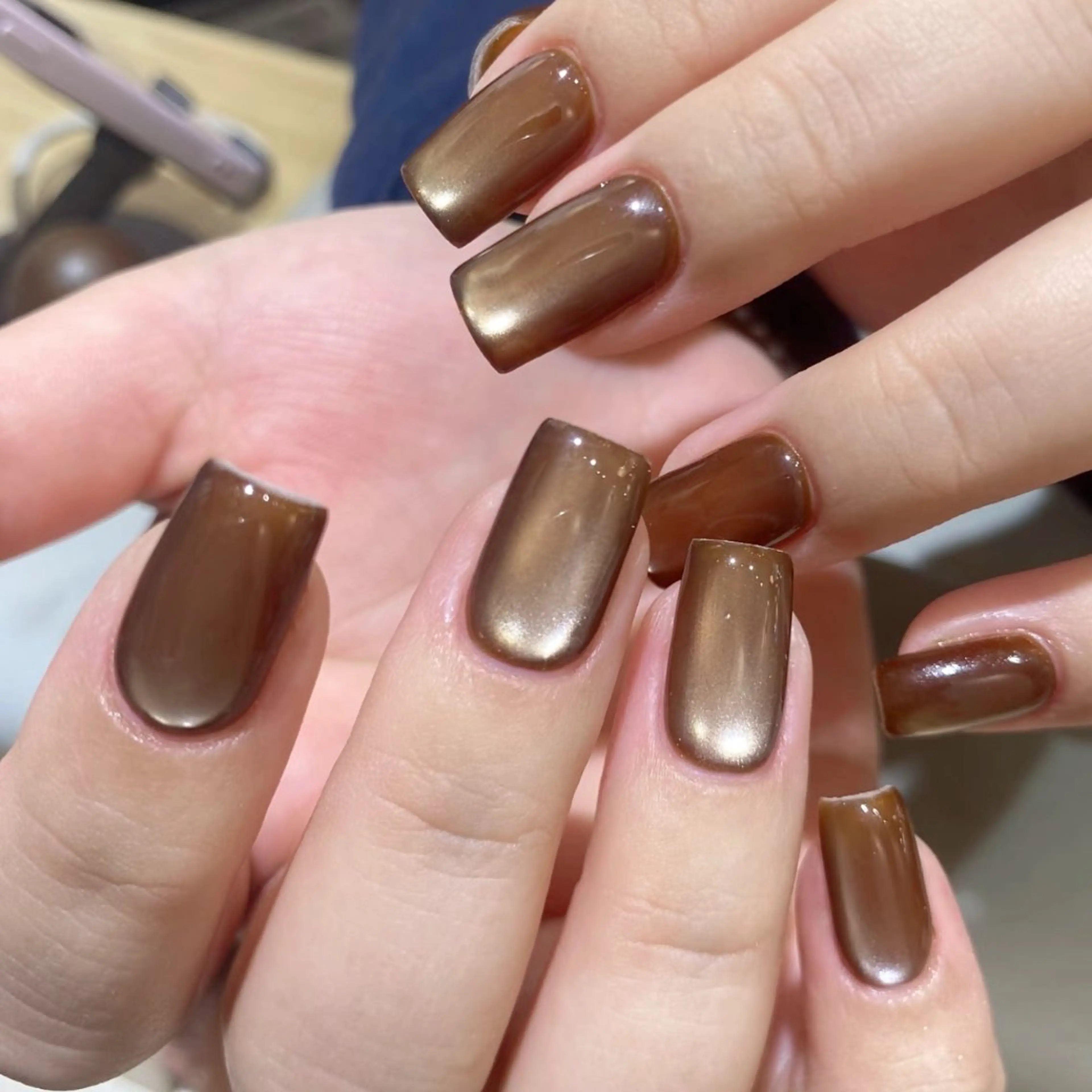 ネイル フレンチネイル ジェルネイル ガラスフレンチ 韓国ネイル マグネットネイル ハンドネイル Nail Jolieのネイルデザイン