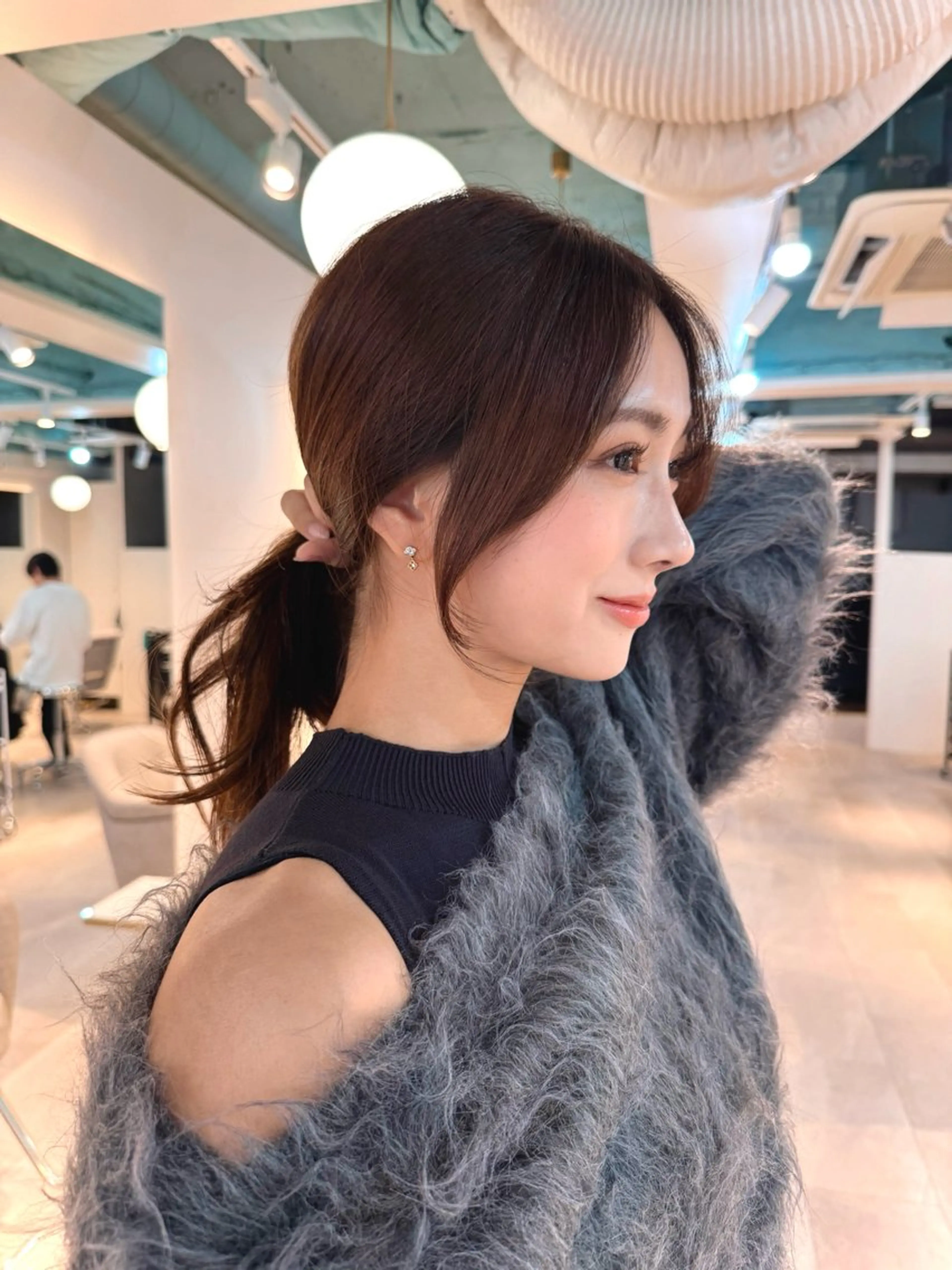 ロング カット ヘアカラー トリートメント ハイレイヤー/顔周り /レイヤーカットのヘアスタイル