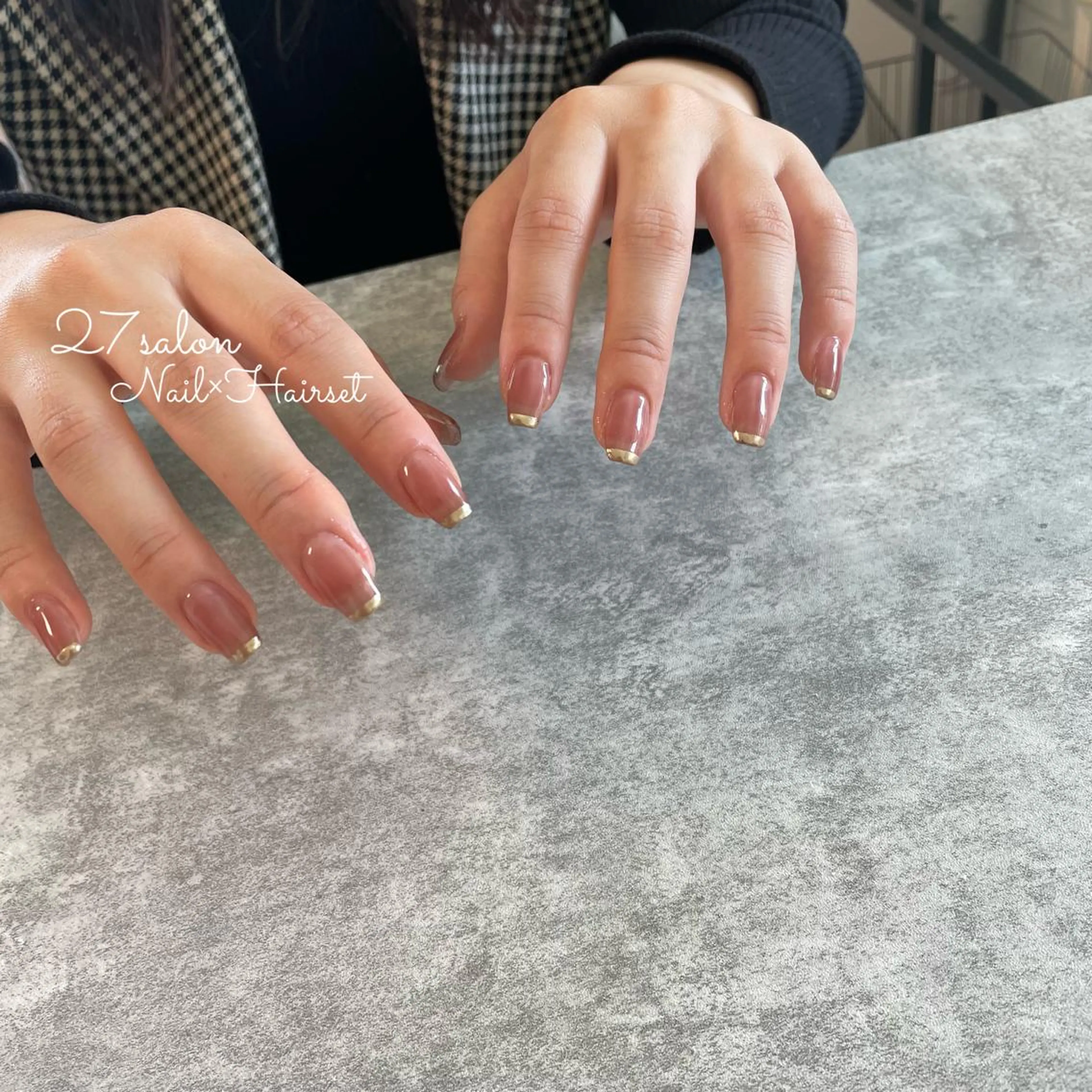 ネイル フレンチネイル ミラーネイル 27salon yuinaのネイルデザイン