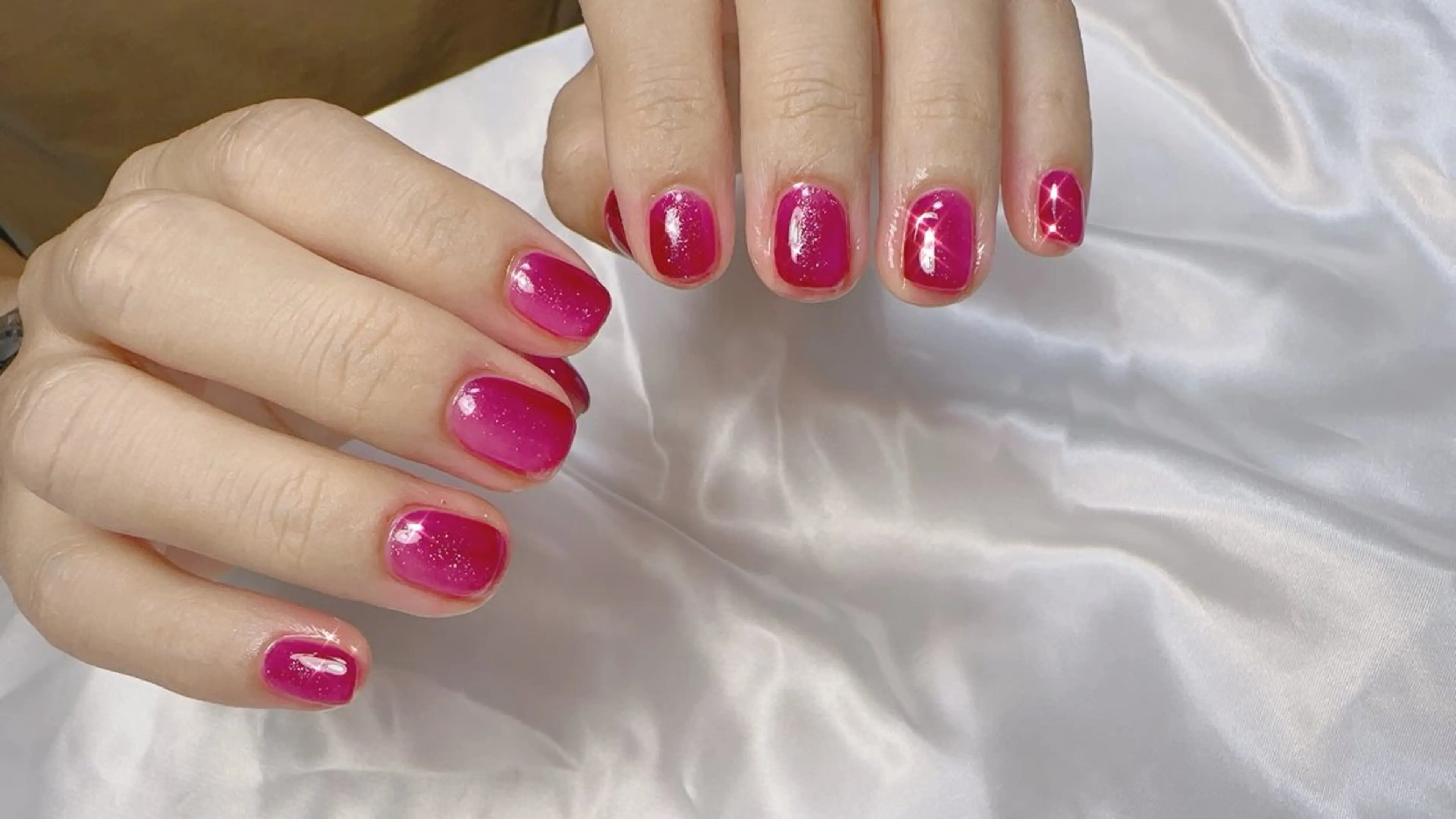 ネイル ラメ(グリッター) ハンドネイル Cherie PINKのネイルデザイン