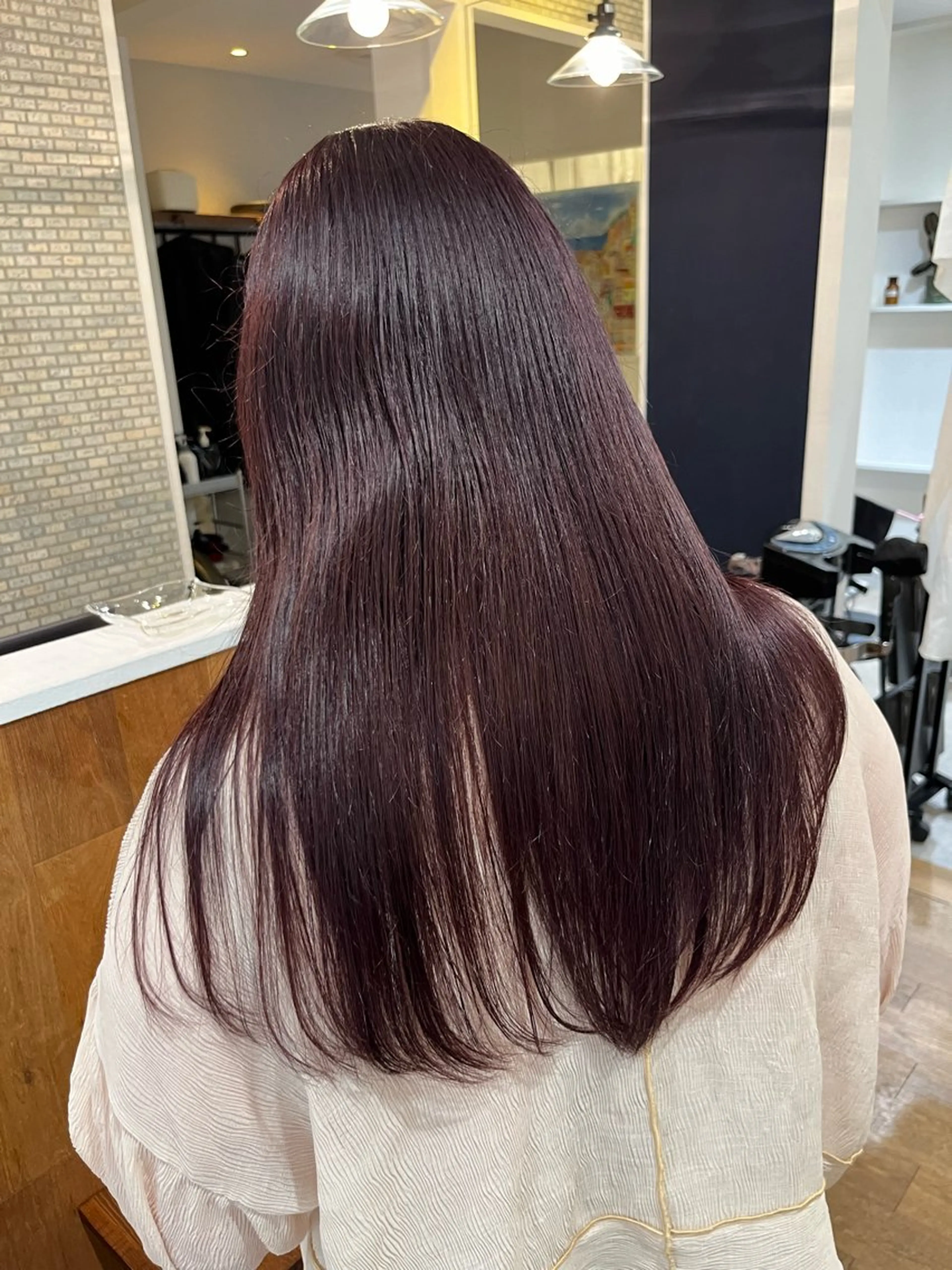 ロング カット ヘアカラー トリートメント 無料カットモデル‪✨ ✂️Nanami🌷のヘアスタイル