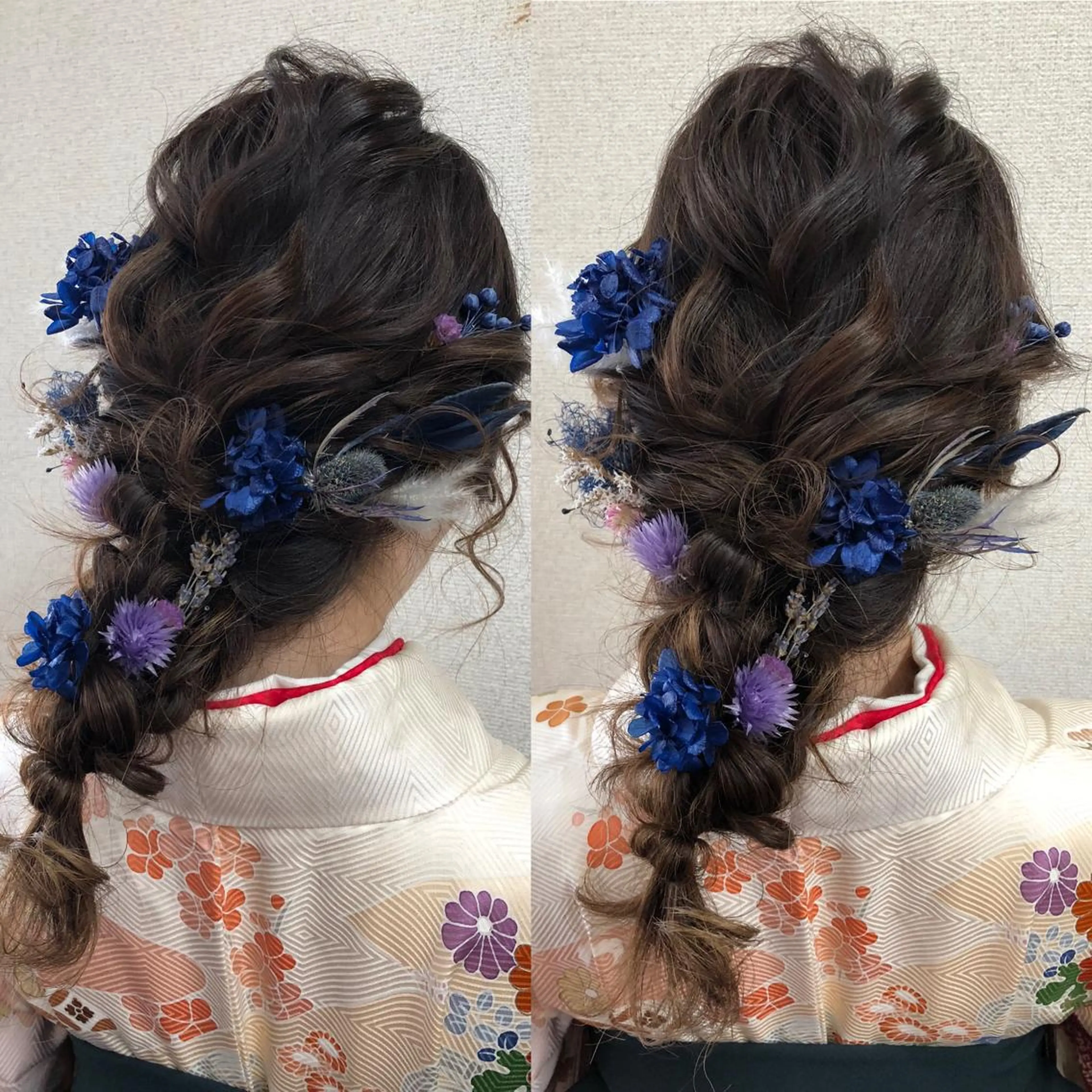 ロング ヘアアレンジ 成人式 卒業式のヘアスタイル 着付け 角田 安のヘアスタイル