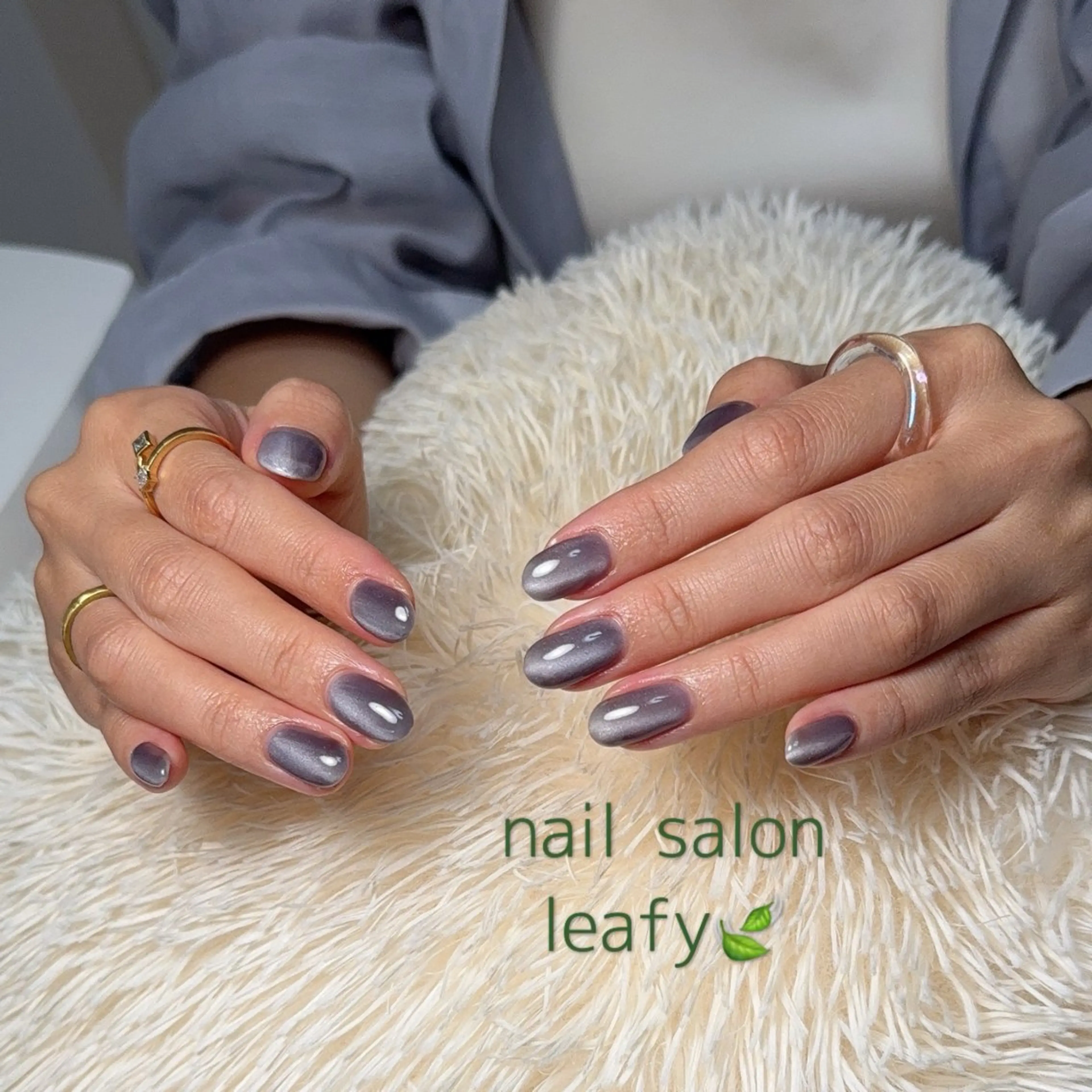 ネイル マグネットネイル マグネットワンカラー ワンカラーネイル ネイルサロン leafyのネイルデザイン