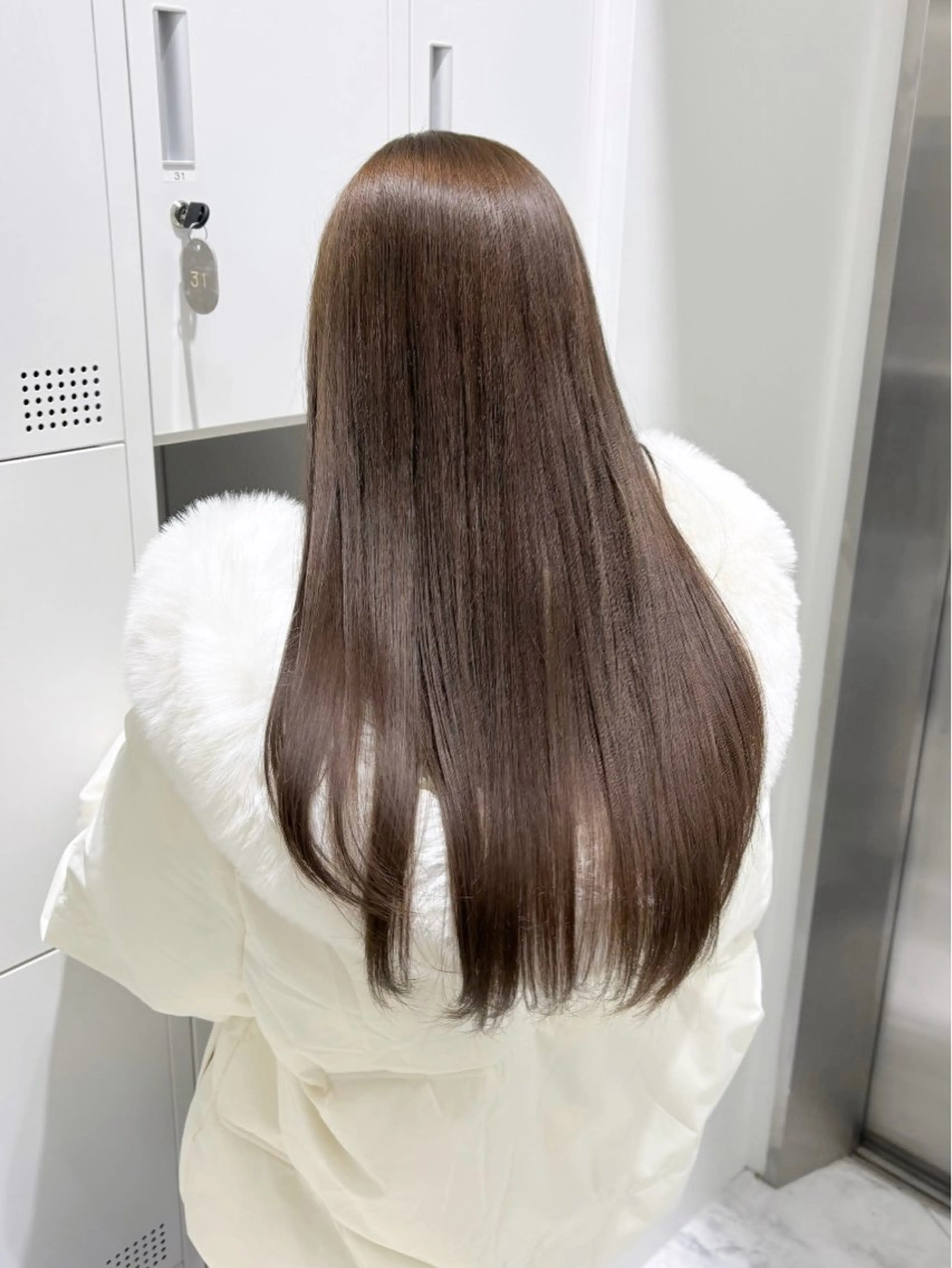 ロング カラー ベージュカラー 髪質改善 縮毛矯正 トリートメント ヘアカラー トリートメント 韓国レイヤー/ 縮毛矯正🎀minaのヘアスタイル