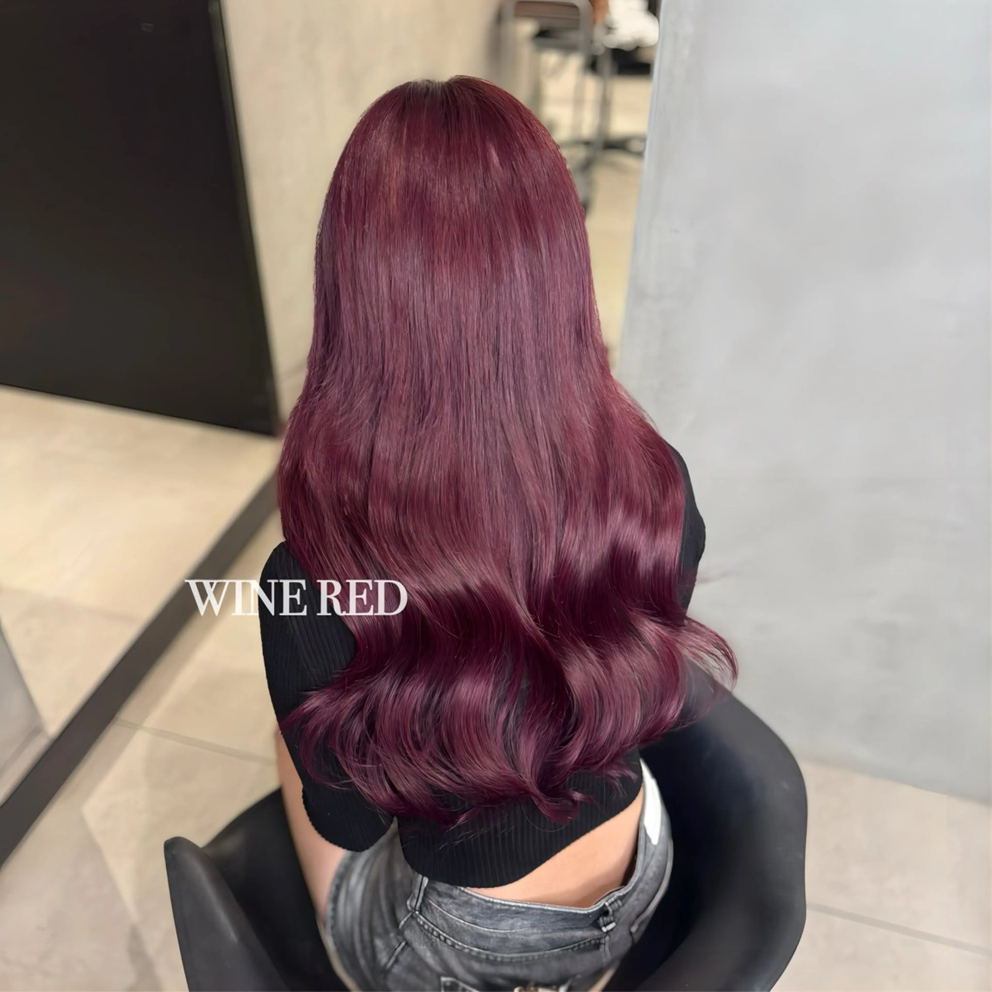 ロング カラー レッドカラー エクステ ヘアカラー エクステ 大阪 梅田/ ハイトーン/エクステのヘアスタイル