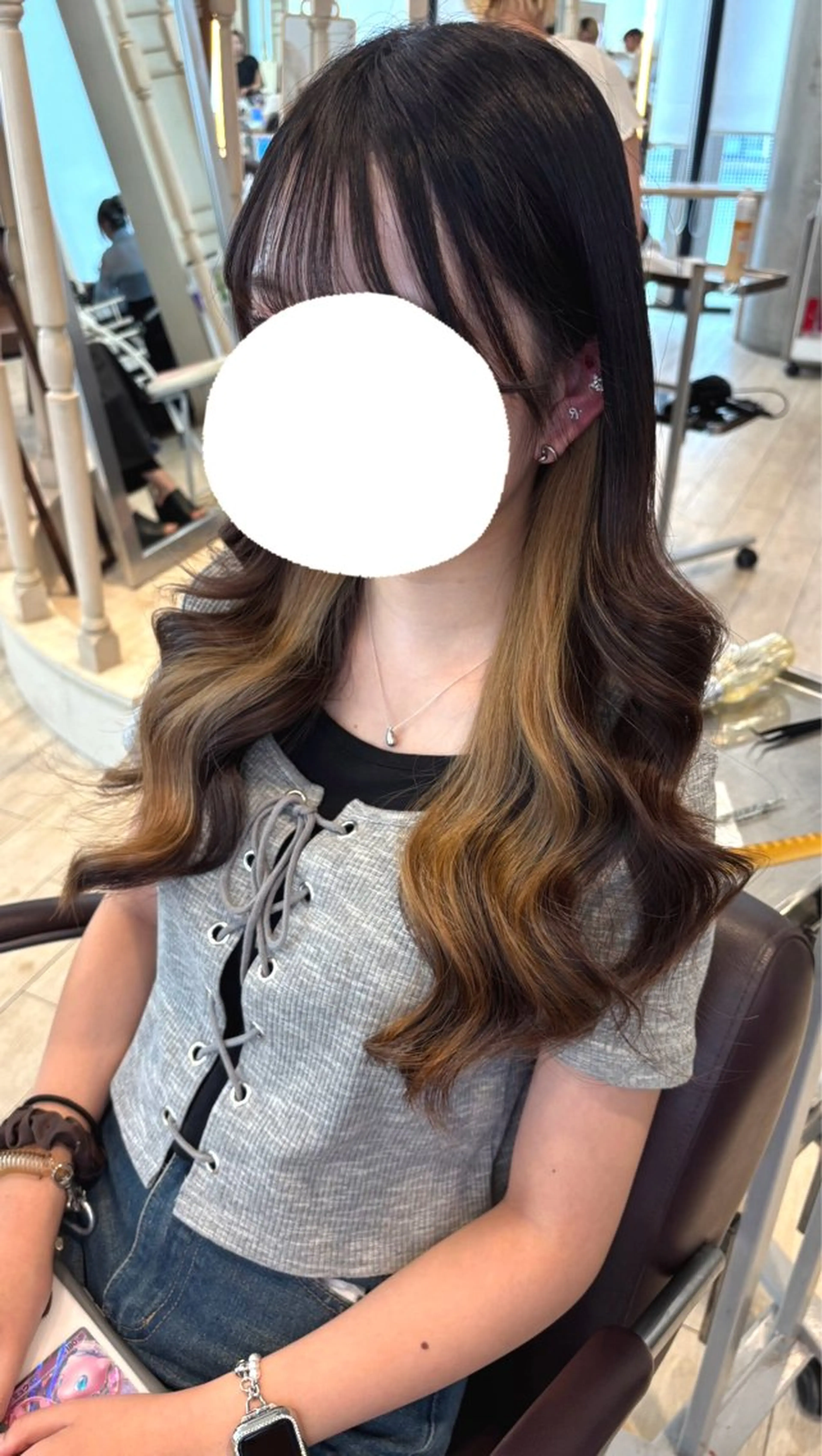 ロング カラー 羽エクステ/シール エクステ/横浜駅5分のヘアスタイル